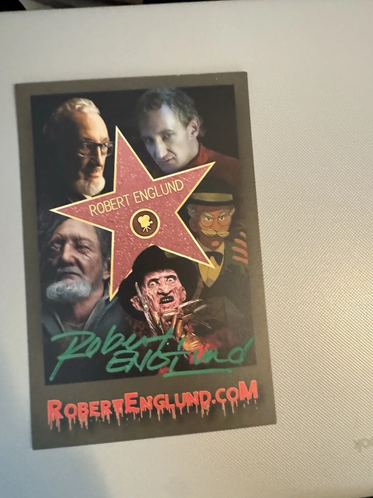 ROBERT ENGLUND As FREDDY KRUEGER — ROBERT ENGLUND As FREDDY KRUEGER Hand Signed Autograph 3x5 Photo - ELM STREET