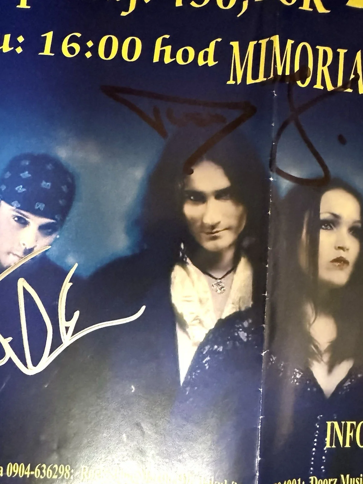 SIGNED Nightwish 2003 Poster Tarja Turunen Marko Hietala Jukka RARE, image 4