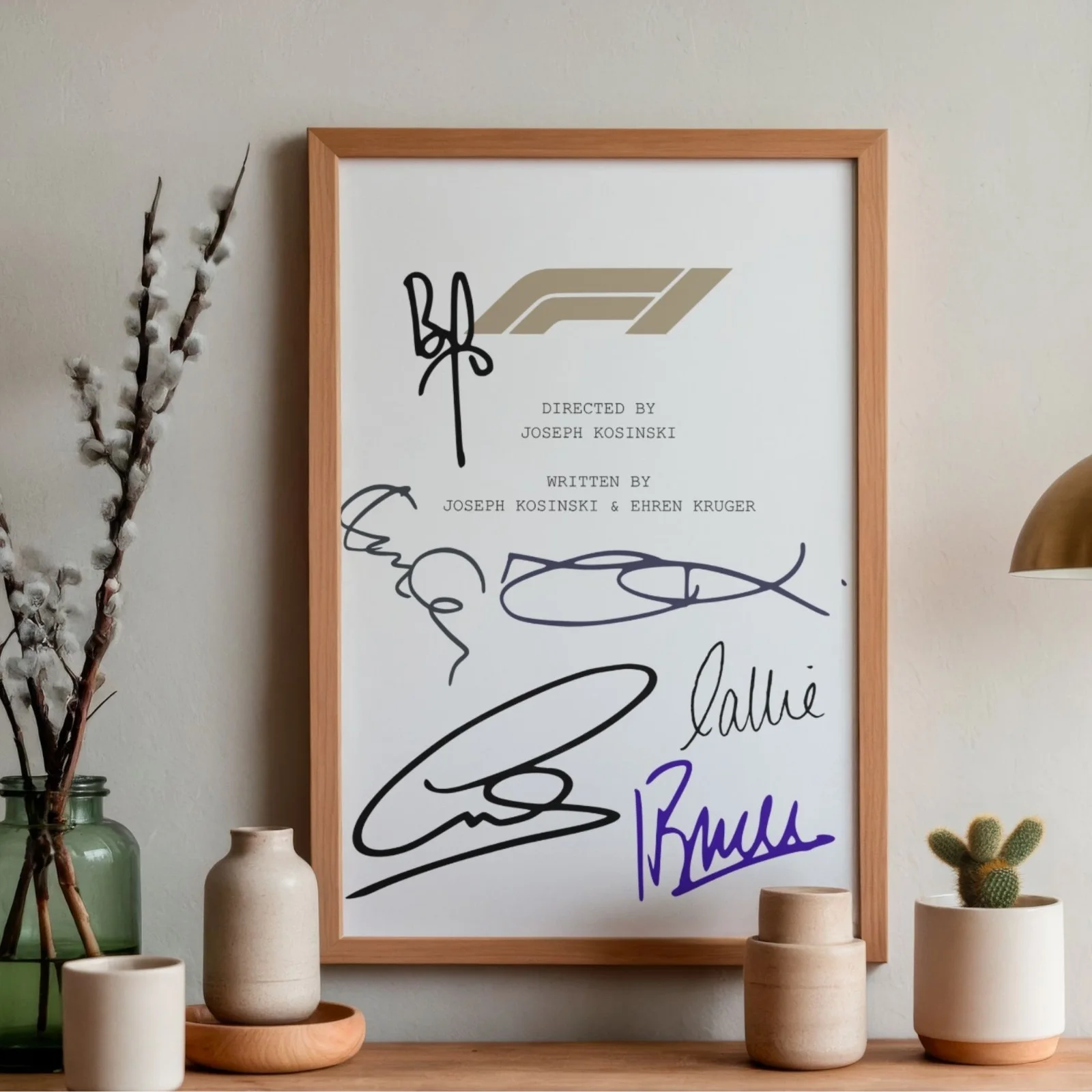 F1 Movie Inspired Poster A4 Pre-Printed Autograph Script Style Print Racing Gift, image 2