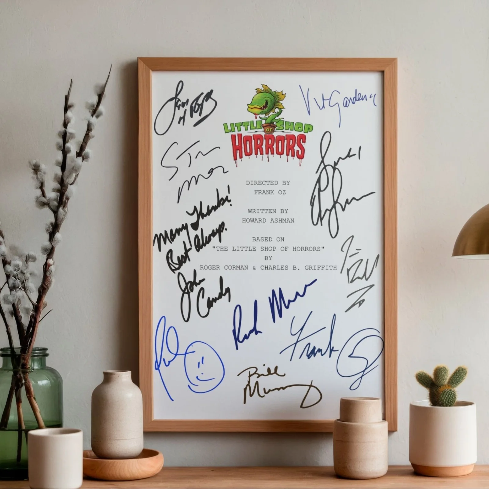 Little Shop Of Horrors Inspired Posted A4 Pre-Printed Autograph Script Style Art, image 2