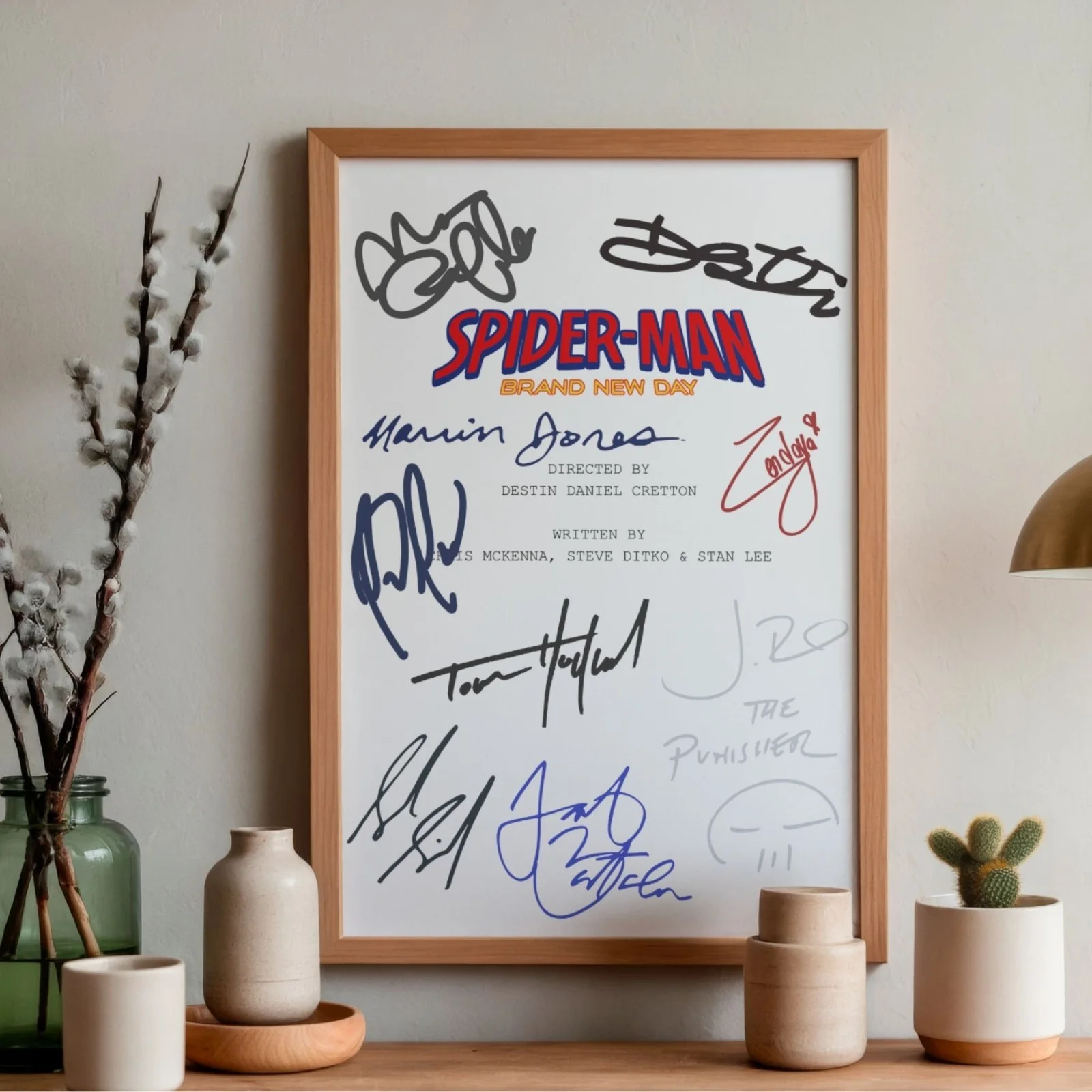 Spider-Man Brand New Day Inspired Poster A4 Pre-Printed Autograph Script Style, image 2