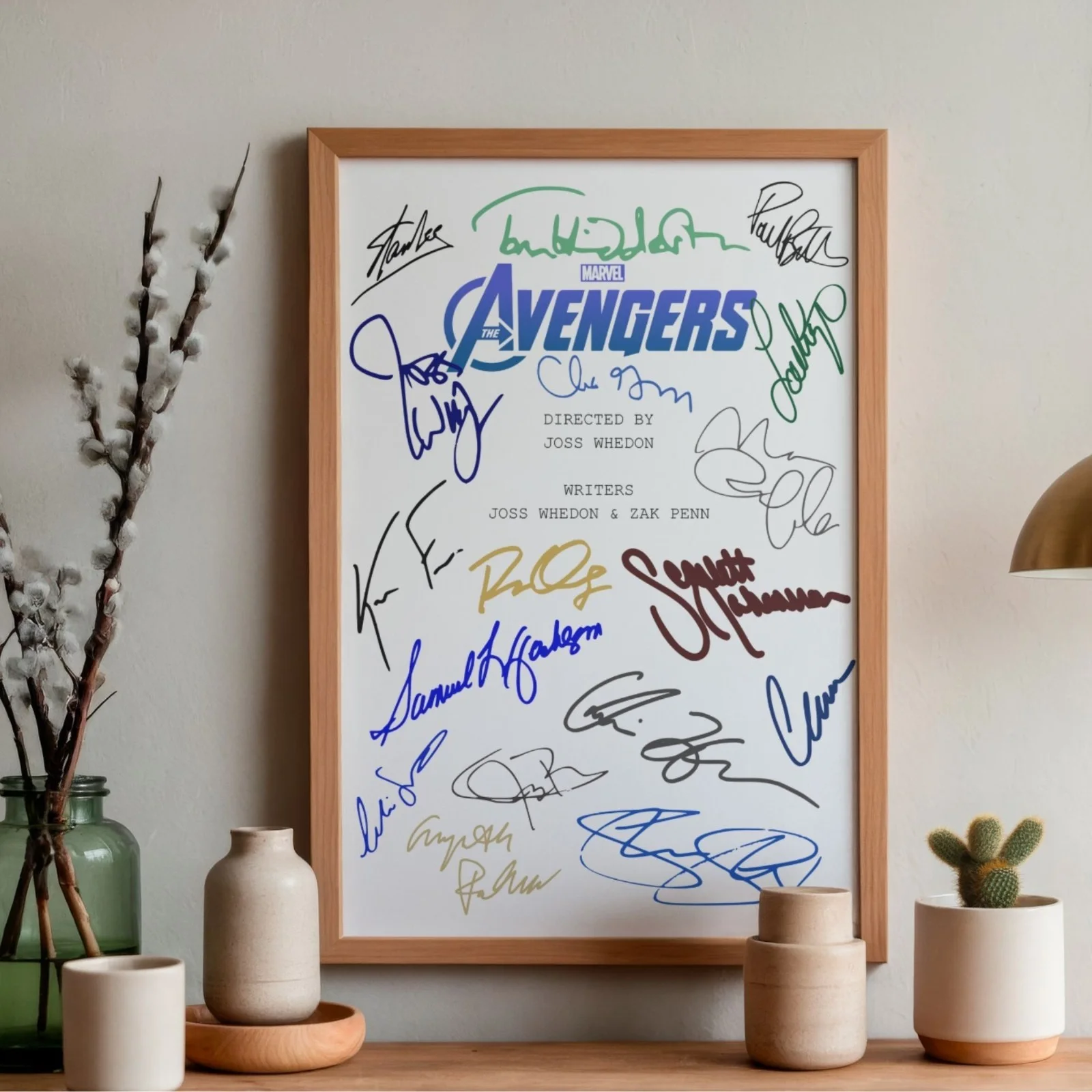 The Avengers Inspired Poster A4 Pre-Printed Autograph Script Style Print Gift, image 2