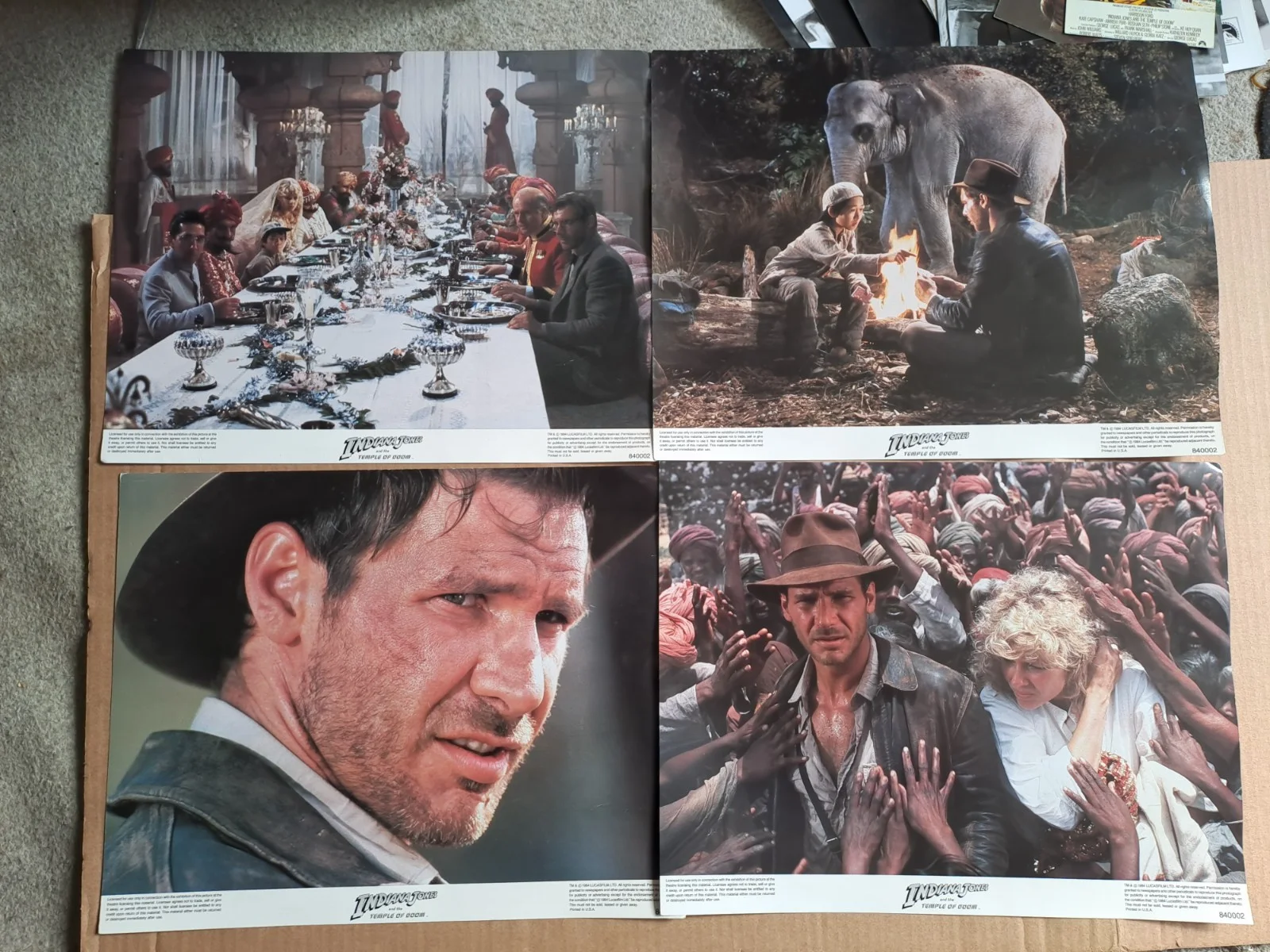 Lot of original large colour TEMPLE OF DOOM FOH photos+ B&W stills Indiana Jones, изображение 2