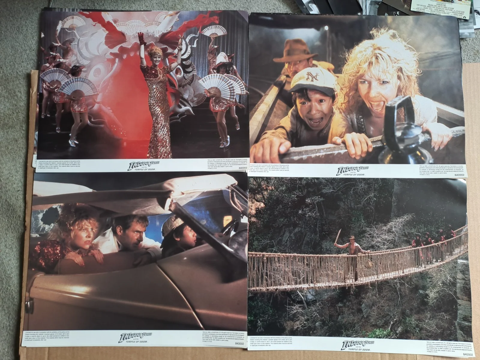 Lot of original large colour TEMPLE OF DOOM FOH photos+ B&W stills Indiana Jones, изображение 3
