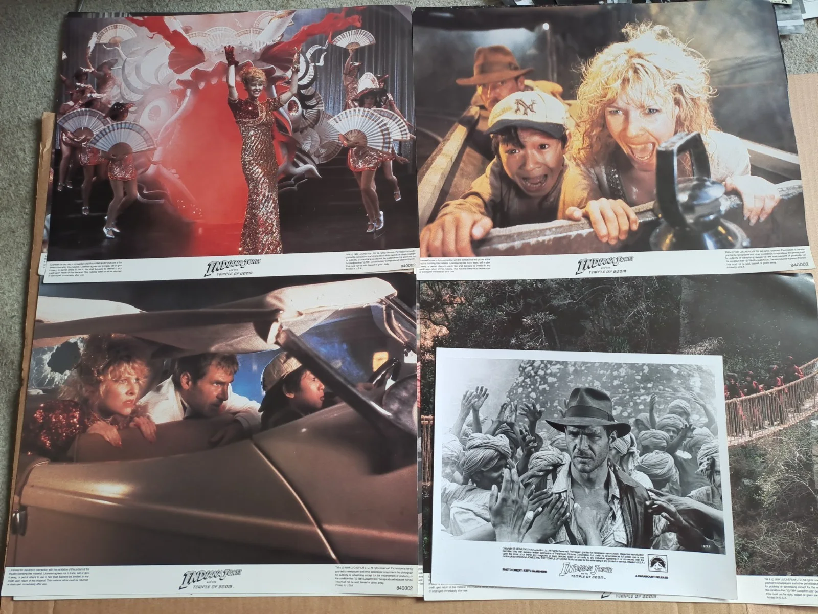 Lot of original large colour TEMPLE OF DOOM FOH photos+ B&W stills Indiana Jones, изображение 4