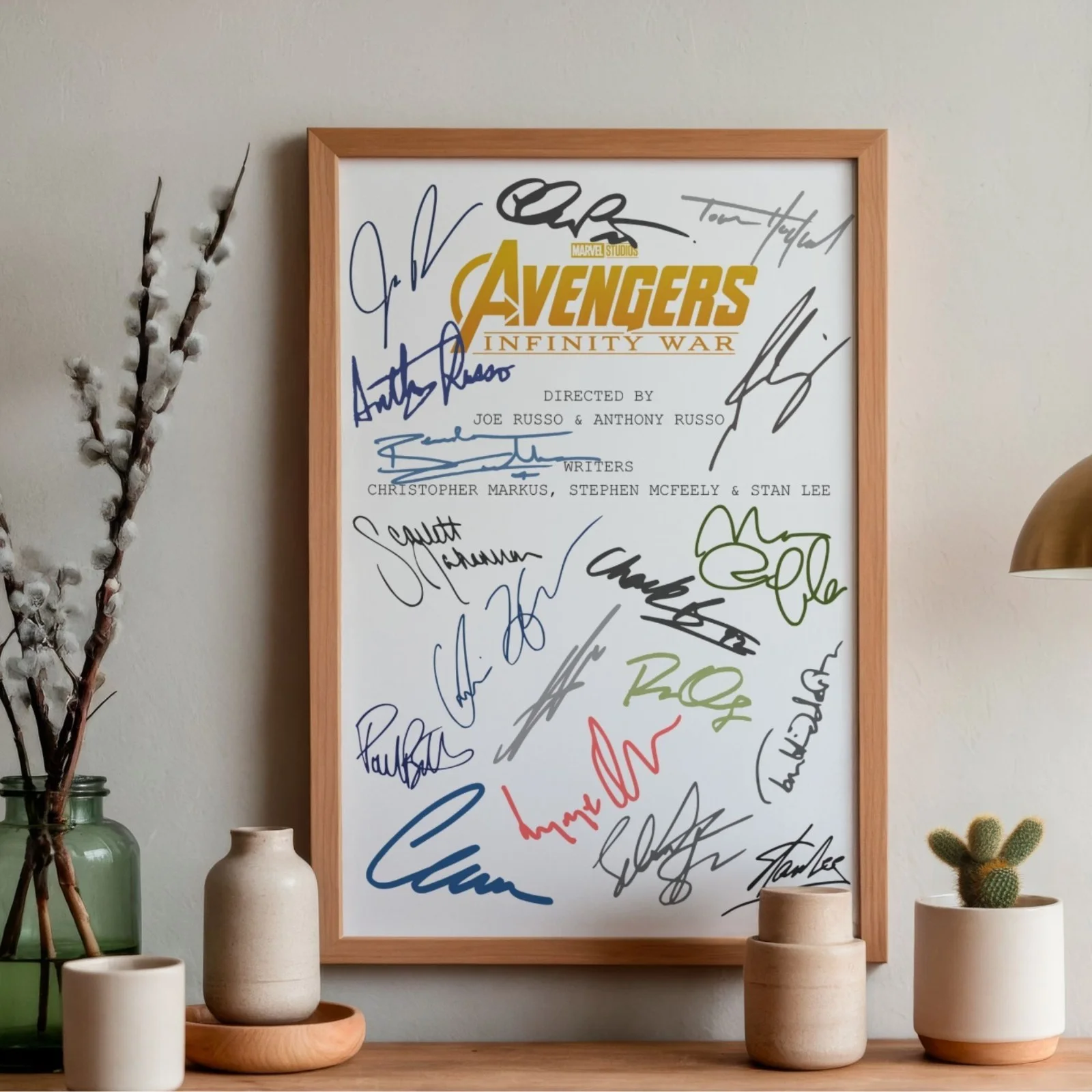Avengers Infinity War Inspired Poster A4 Pre-Printed Signature Script Style Gift, image 2
