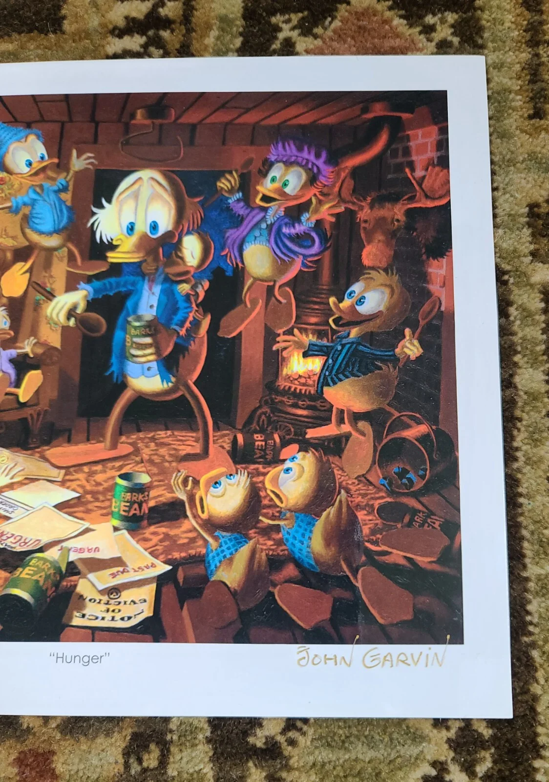 John Garvin — John Garvin "Hunger" 8"x10" Print After Carl Barks Donald Duck Ducktales Signed, изображение 3