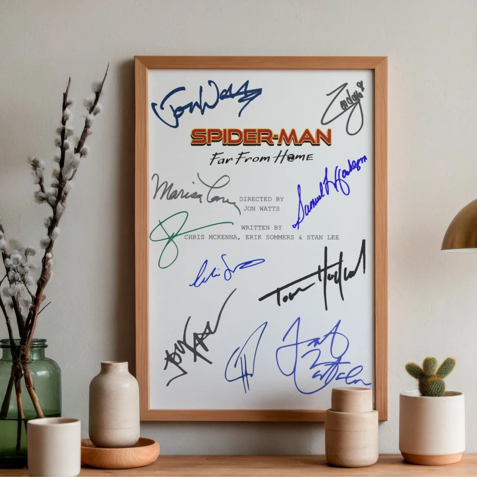 Spider-Man Far From Home Inspired Poster A4 Pre-Printed Autograph Script Style, image 2