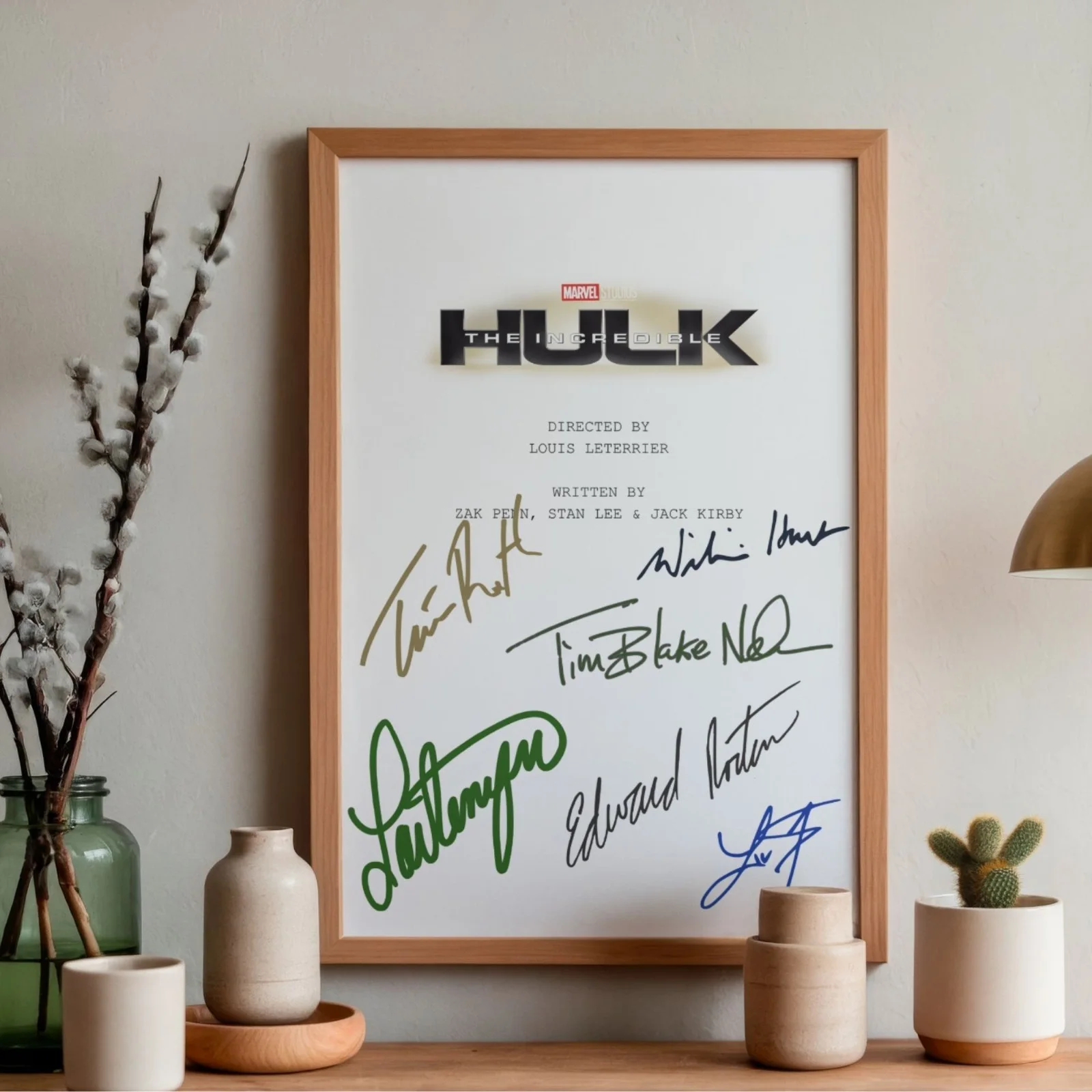 The Incredible Hulk Inspired Poster A4 Pre-Printed Signature Script Style Gift, image 2