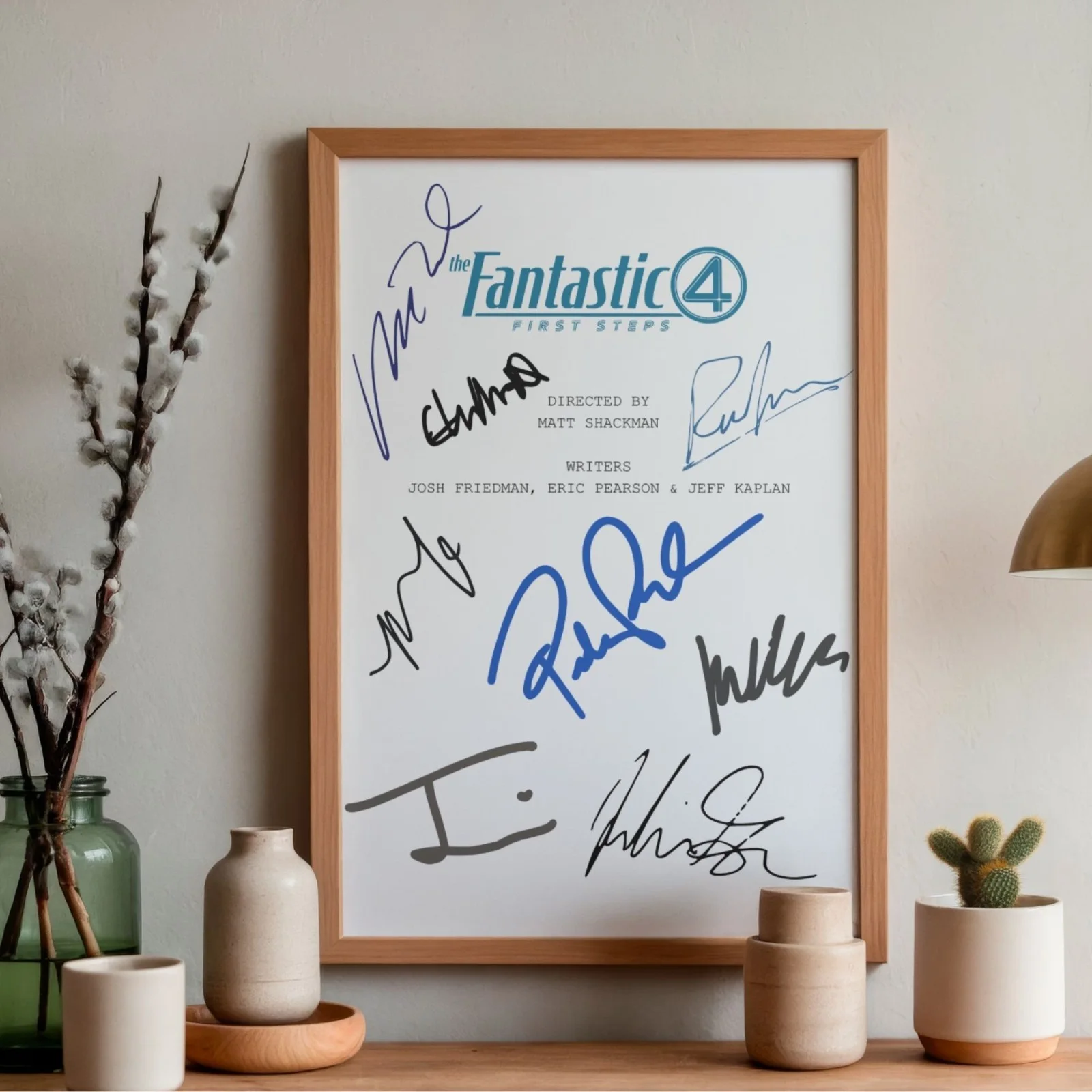 Fantastic 4 First Steps Inspired Poster A4 Pre-Printed Autograph Script Style, image 2