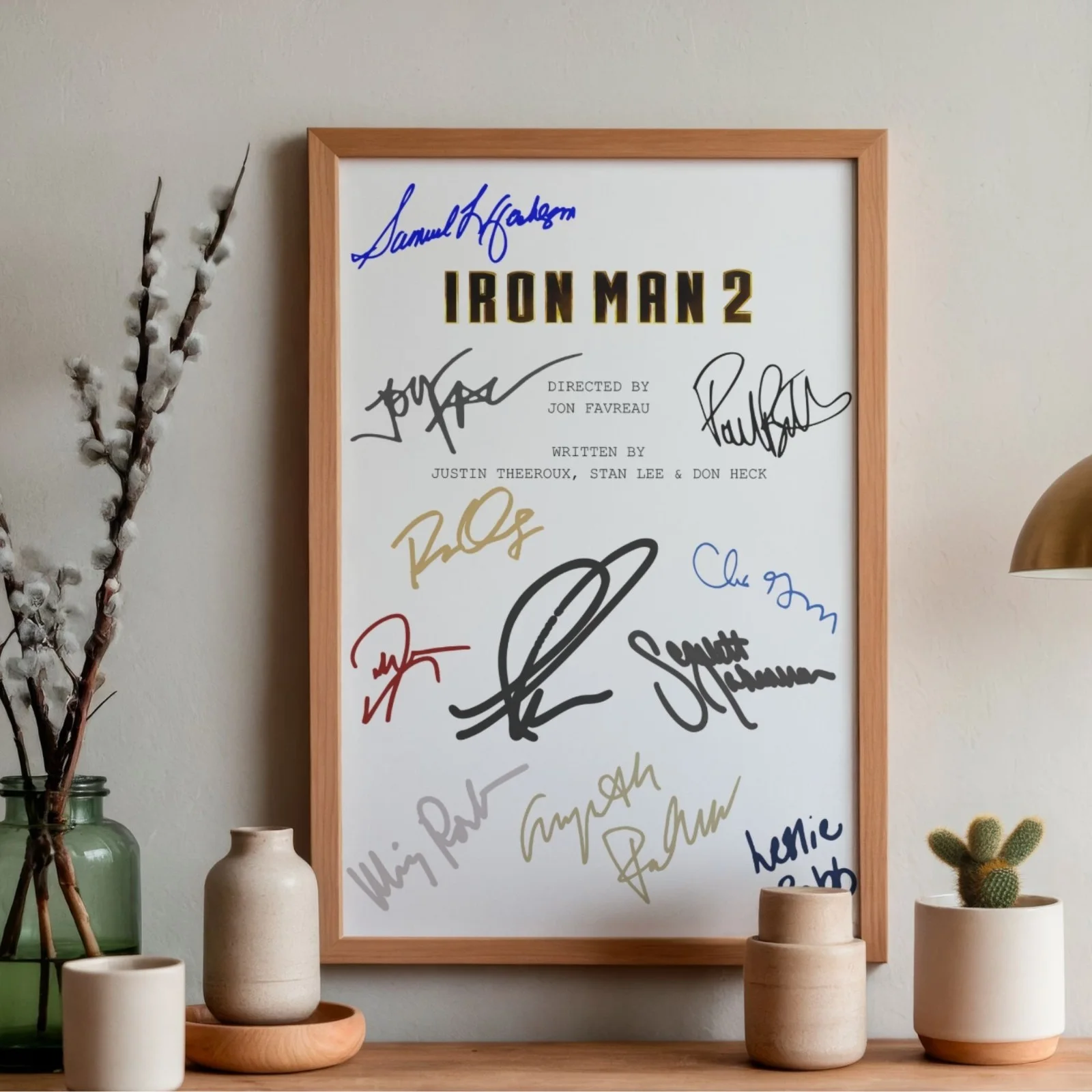 Iron Man 2 Inspired Poster A4 Pre-Printed Autograph Script Style Superhero Gift, image 2