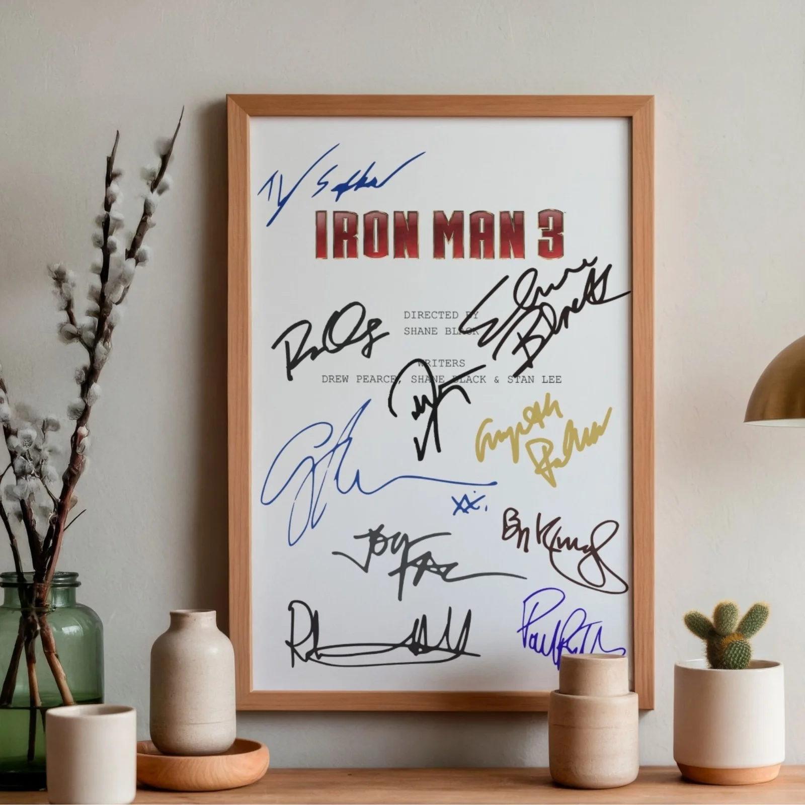 Iron Man 3 Inspired Poster A4 Pre-Printed Signature Script Style Wall Art Gift, image 2