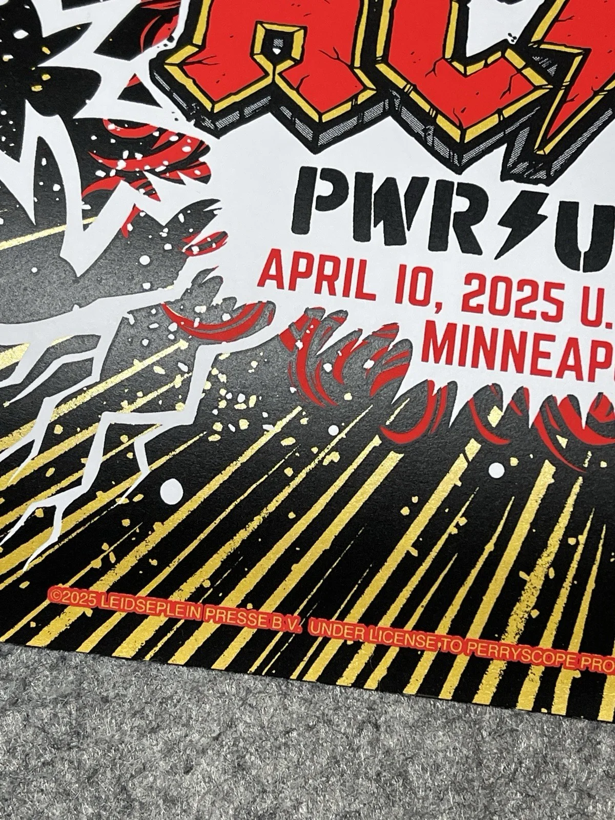 AC/DC Minneapolis MN Poster 41/100 Power Up 2025 Tour METALLIC INK Variant, image 5
