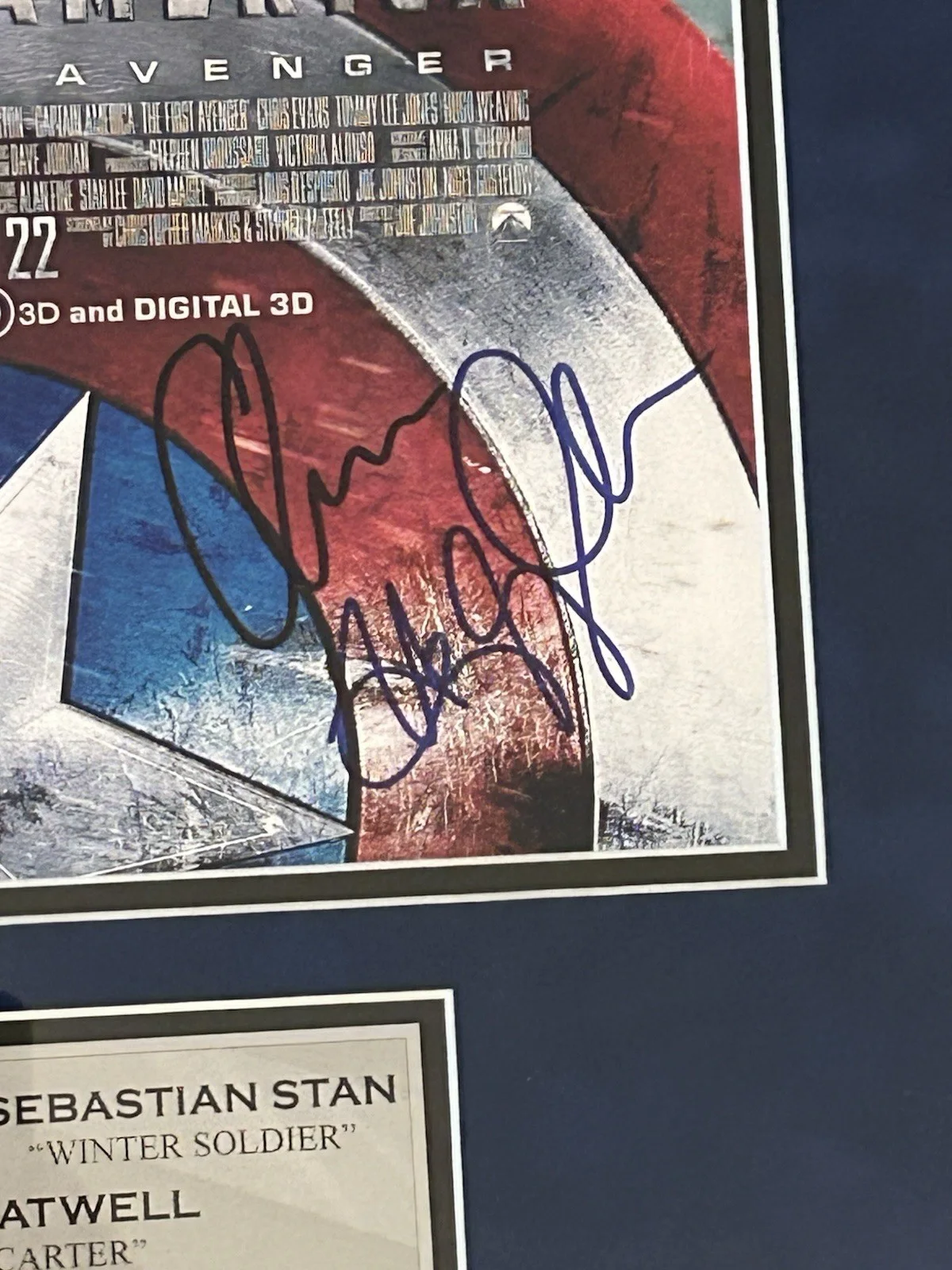 Captain America Signed Chris Evans Sebastian Stan Autographed Marvel Atwell, image 2