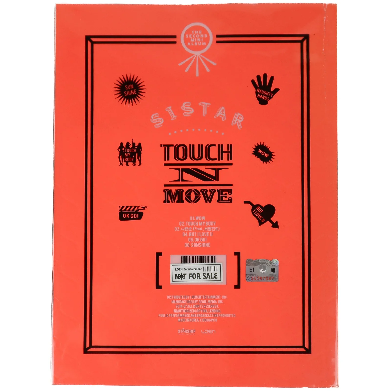 Sistar - Touch N Move 2nd Mini Album Signed Autographed Promo CD 2014, image 2