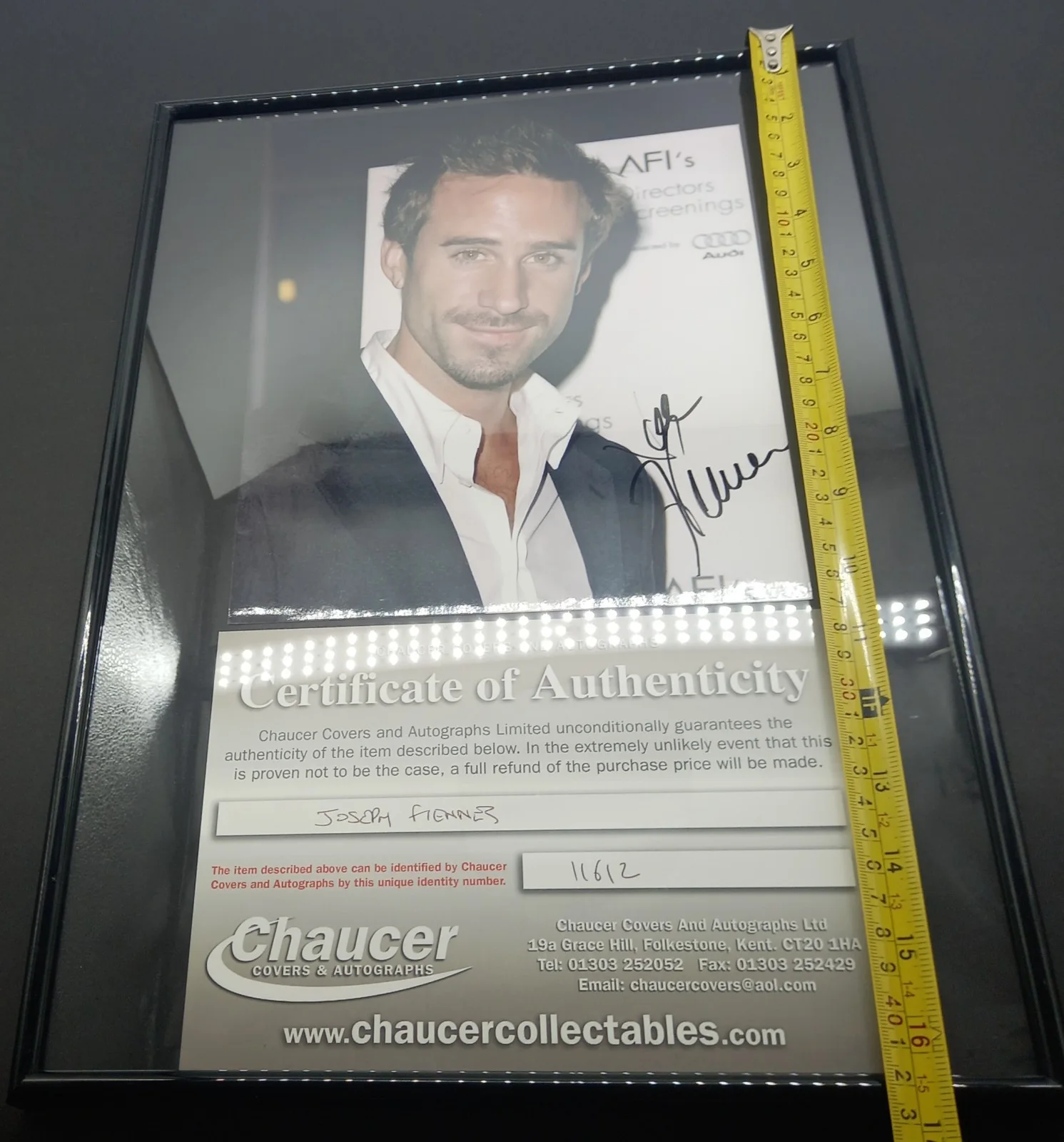 Genuine Certified JOSEPH FIENNES Hand Signed Autograph Framed 17"x12" + COA, изображение 5