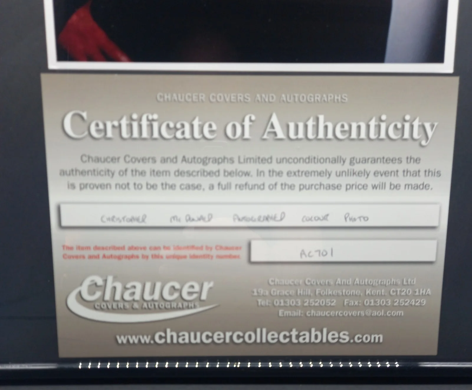 Genuine Certified CHRISTOPHER MCDONALD Signed Autographed Framed 17"x12" + COA, image 4