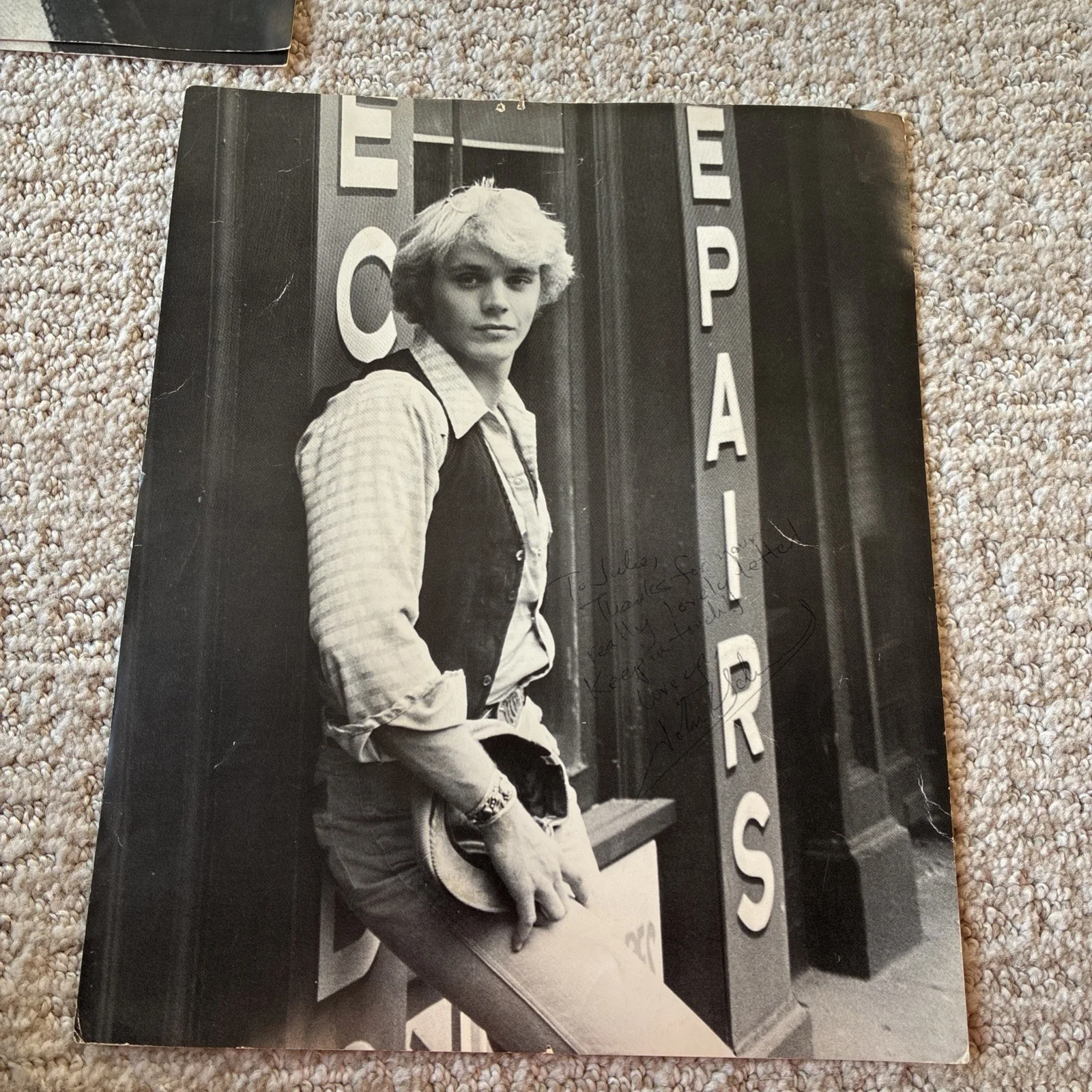 John Schneider — 3 John Schneider Signed 8x10 Black & White and 1 Tom Wopat Singed Promo Photos, image 4