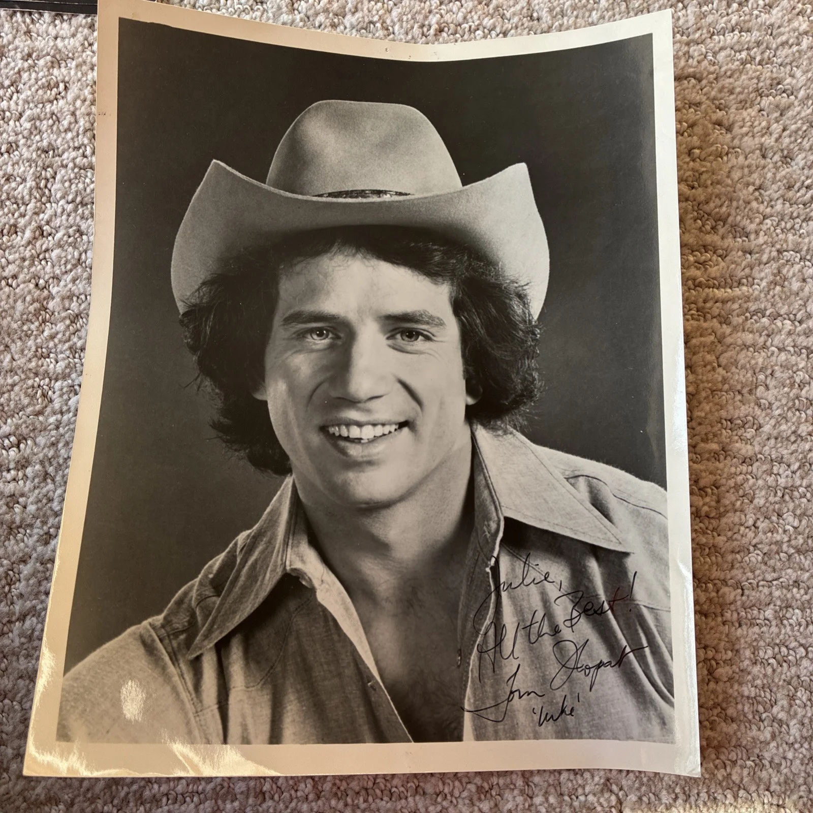John Schneider — 3 John Schneider Signed 8x10 Black & White and 1 Tom Wopat Singed Promo Photos, image 5