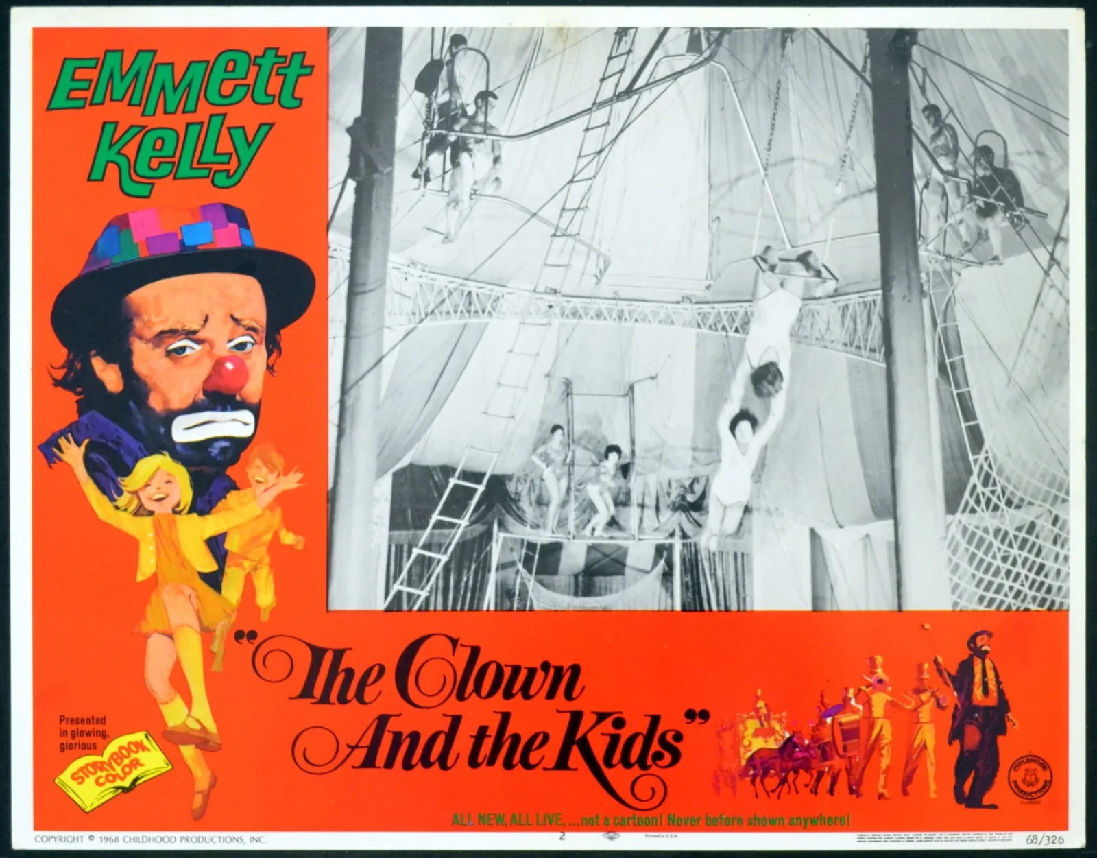 CLOWN AND THE KIDS 1968 Emmett Kelley, Burt Stratford, Katie Dunn 5 LOBBY CARDS, изображение 2