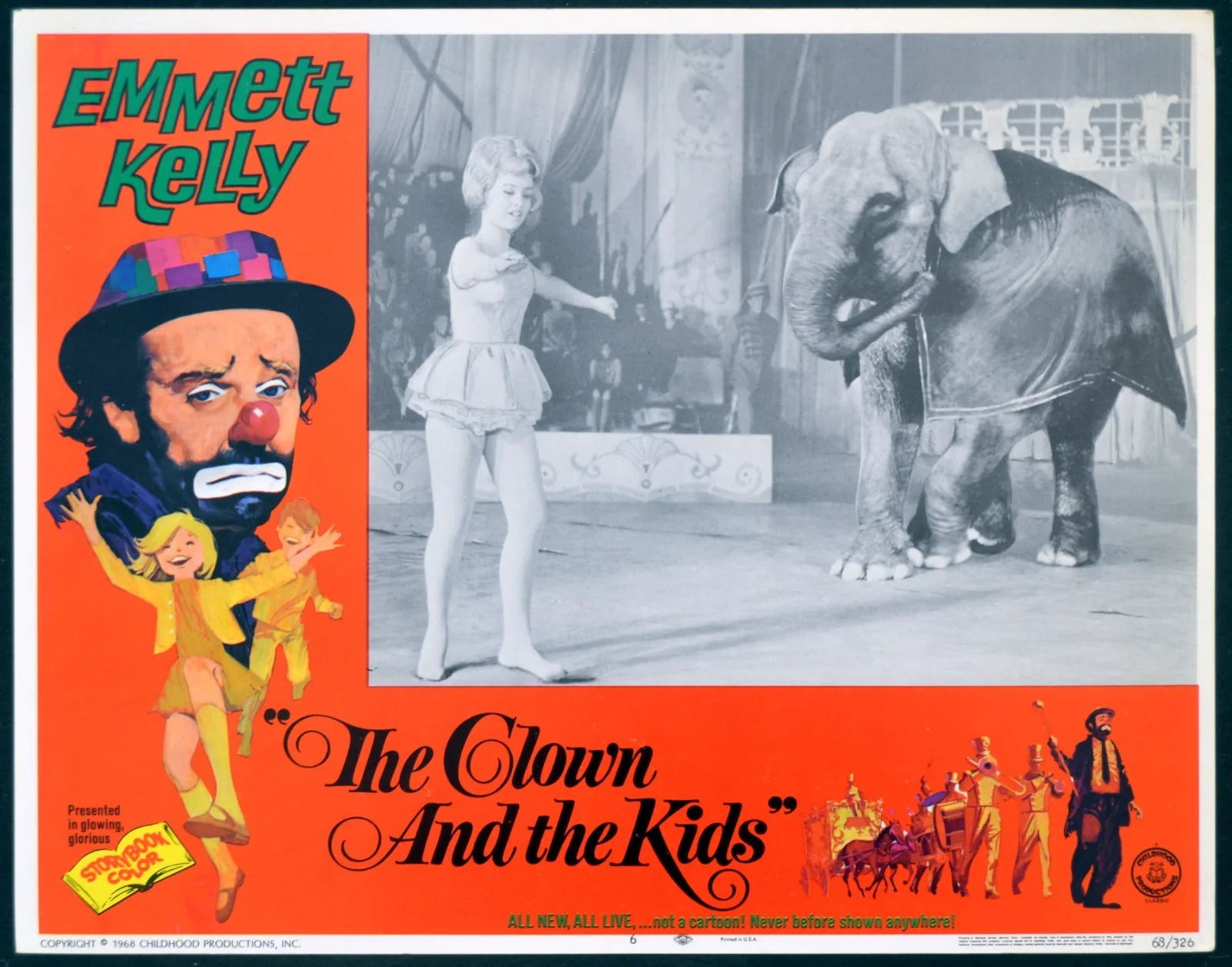 CLOWN AND THE KIDS 1968 Emmett Kelley, Burt Stratford, Katie Dunn 5 LOBBY CARDS, изображение 4