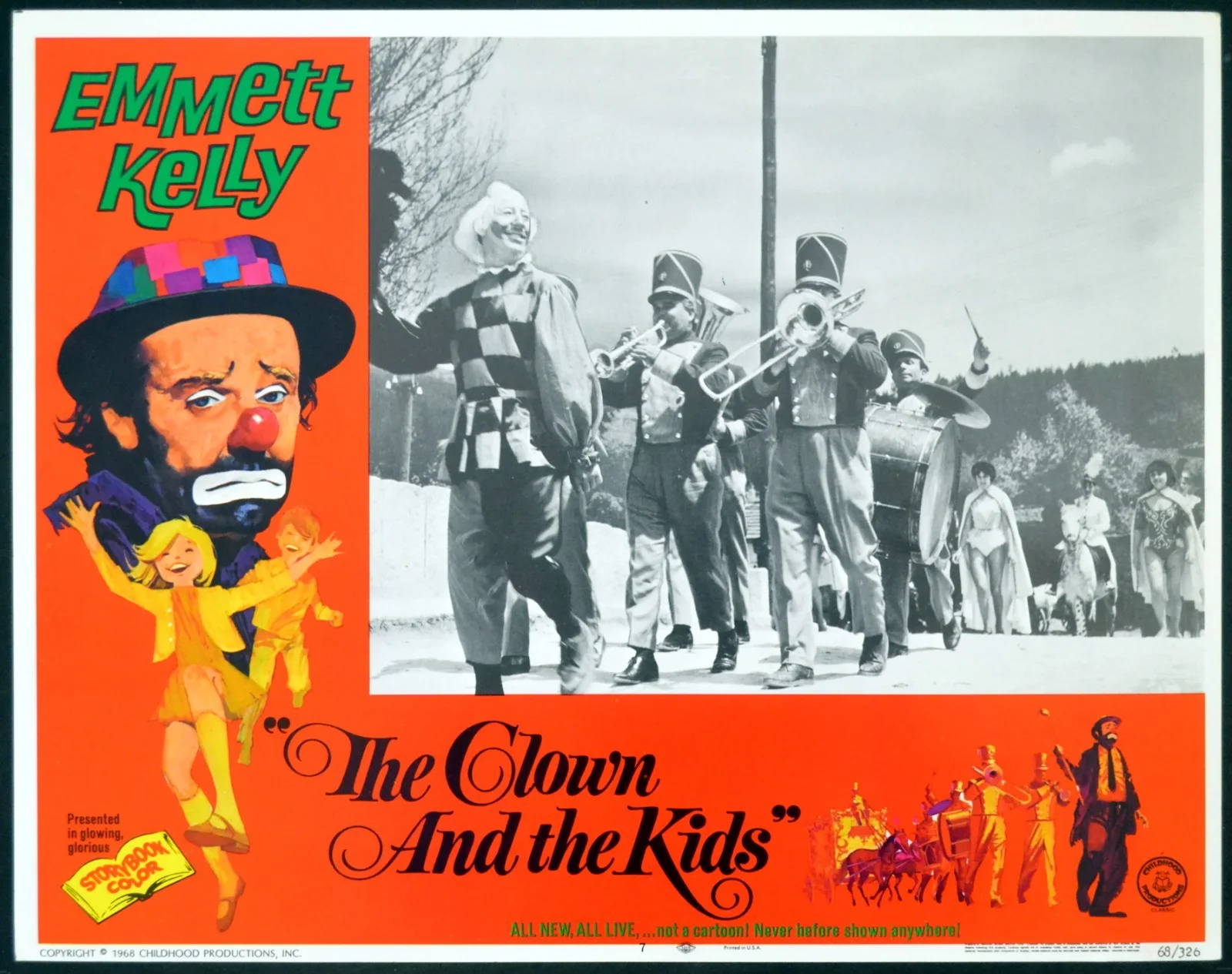 CLOWN AND THE KIDS 1968 Emmett Kelley, Burt Stratford, Katie Dunn 5 LOBBY CARDS, изображение 5