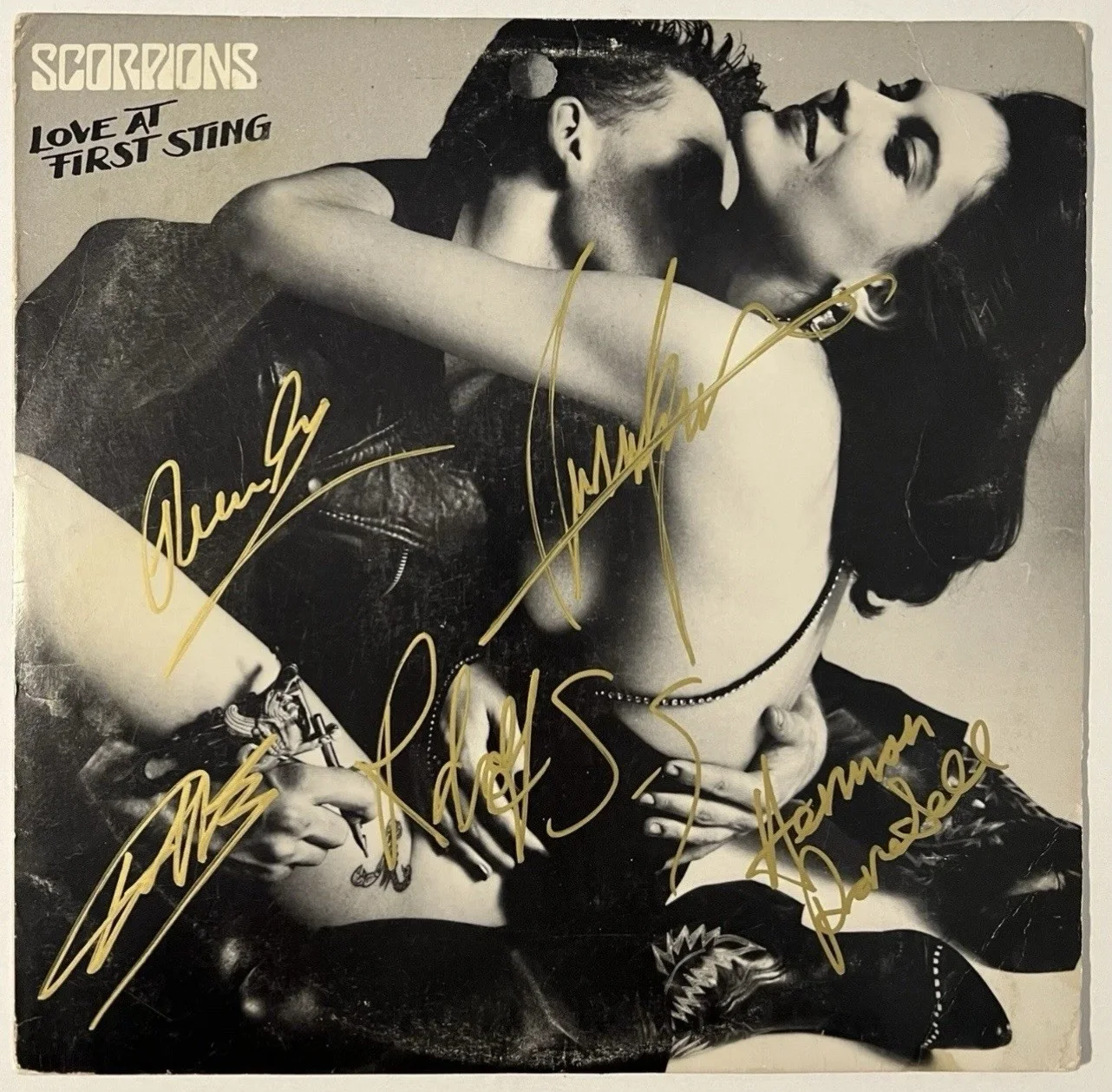 The Scorpions Entire Band (x5) Signed Love At First Sting Album + COA, image 2