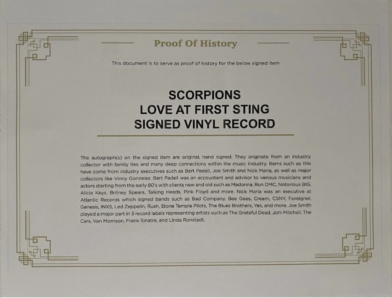 The Scorpions Entire Band (x5) Signed Love At First Sting Album + COA, image 5