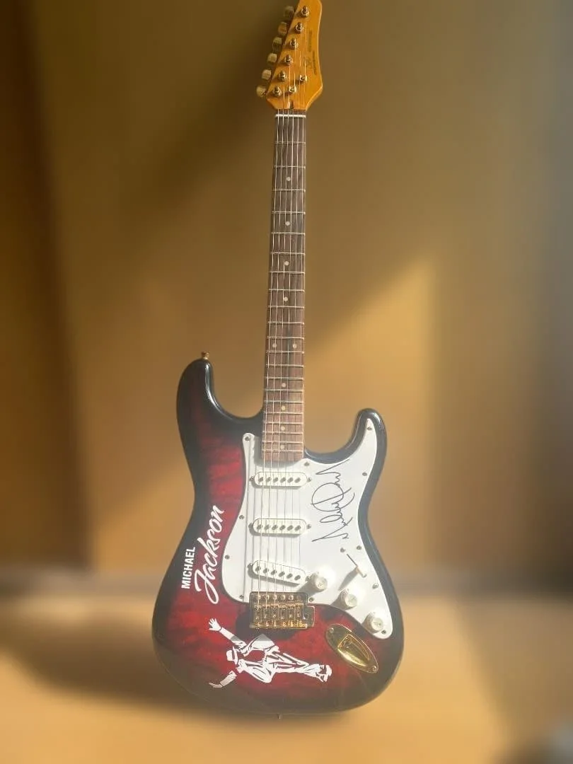 Michael Jackson Signed Electric Guitar, image 3