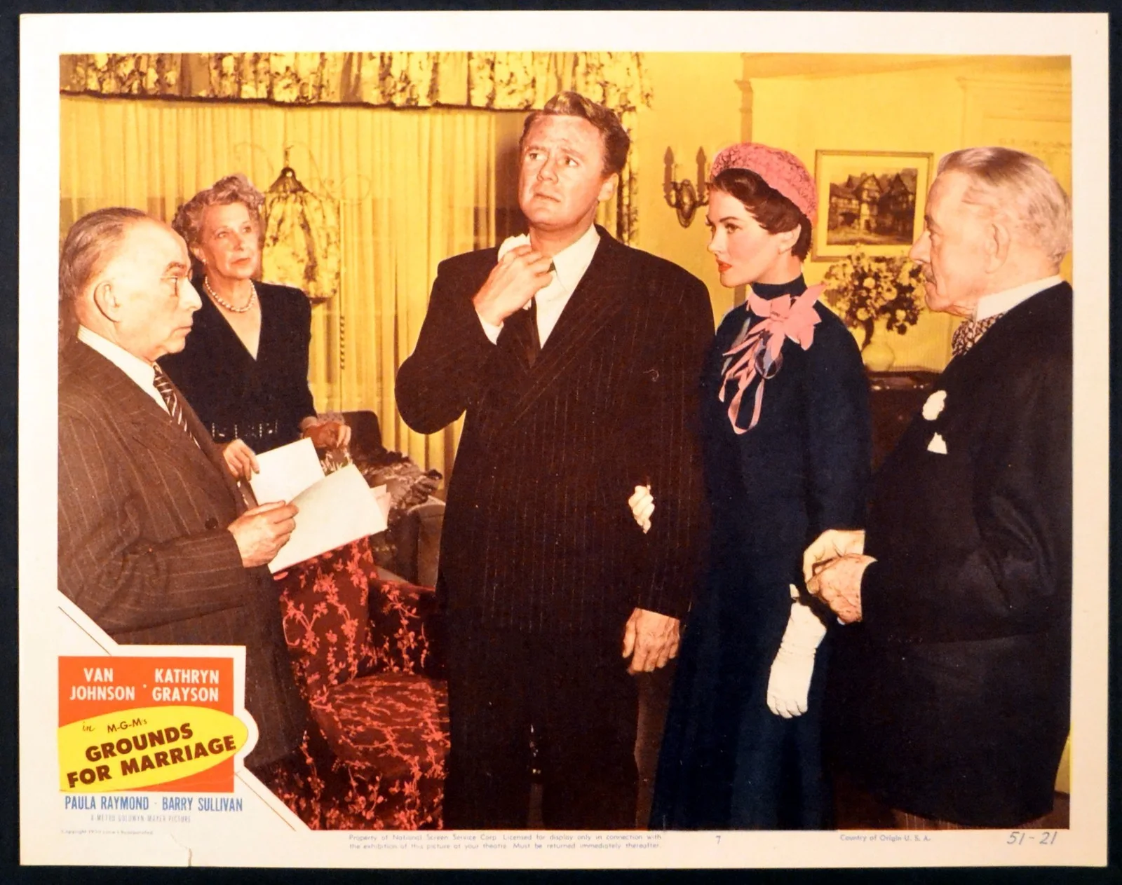 GROUNDS FOR MARRIAGE 1951 Kathryn Grayson, Van Johnson LOBBY SET, image 2