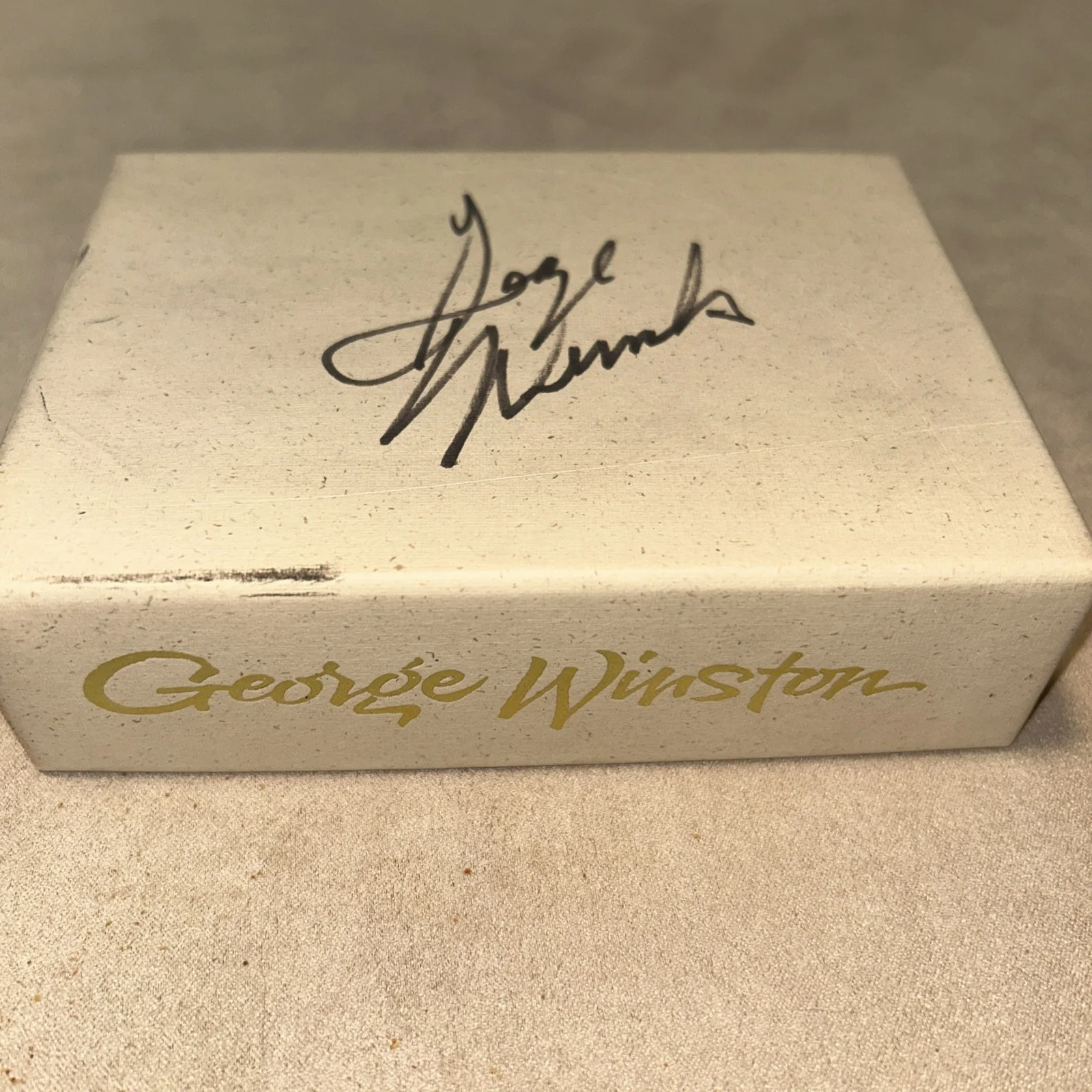 George Winston Artist Autograph On Box Top. Top Only. No Authenticity, image 2