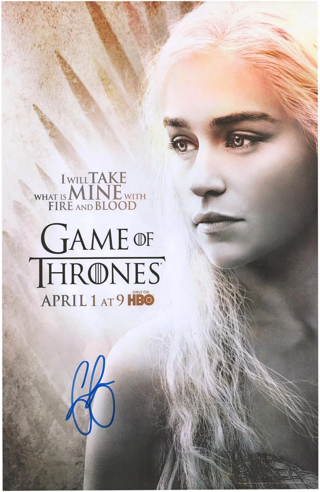 Emilia Clarke — Emilia Clarke Game of Thrones Autographed 11" x 17" Poster