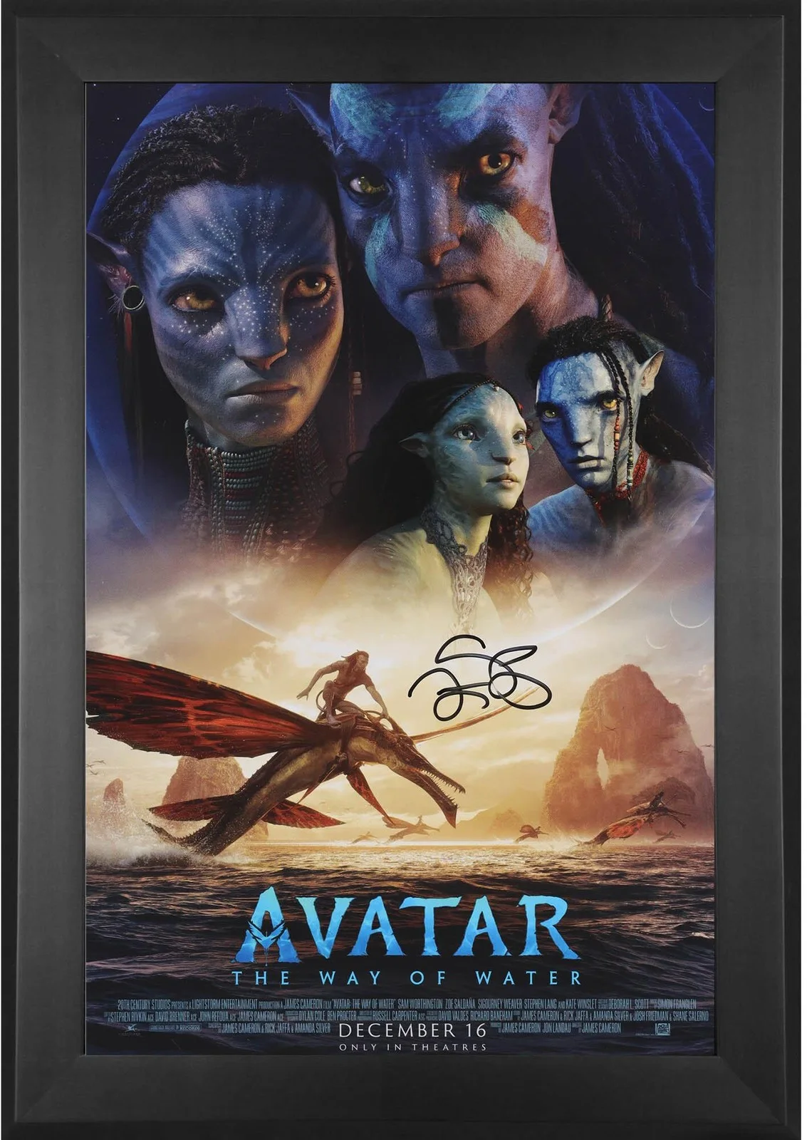 Zoe Saldana — Zoe Saldana Framed Autographed 11" x 17" Avatar: Way of Water Movie Poster