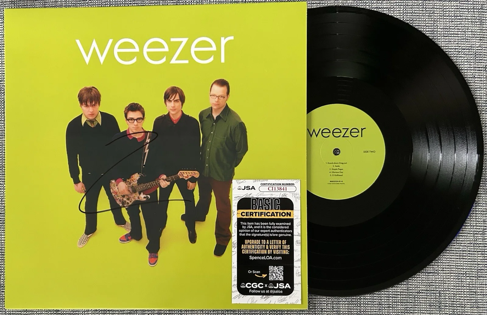 RIVERS CUOMO (WEEZER LEAD SINGER) SIGNED GREEN ALBUM VINYL LP RARE - JSA COA, изображение 2