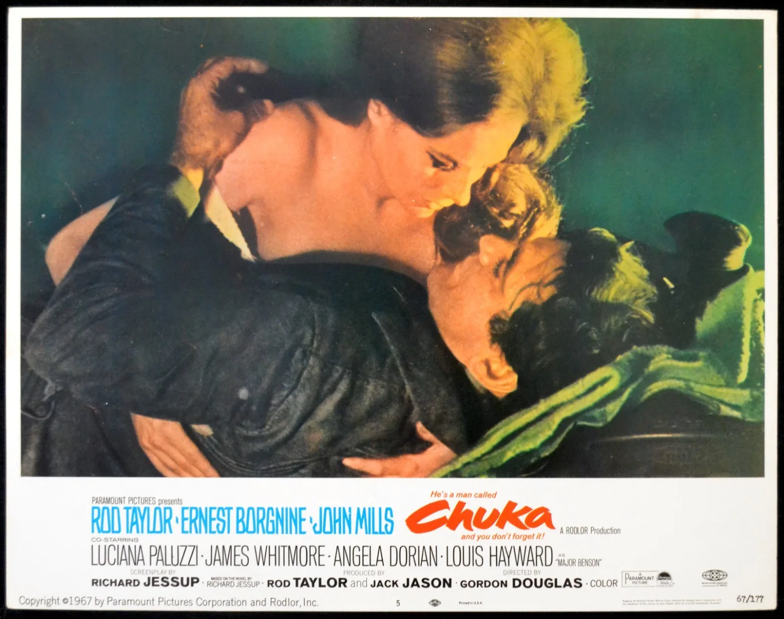 CHUKA 1967 Rod Taylor, Ernest Borgnine, Luciana Paluzzi 2 LOBBY CARDS, изображение 2