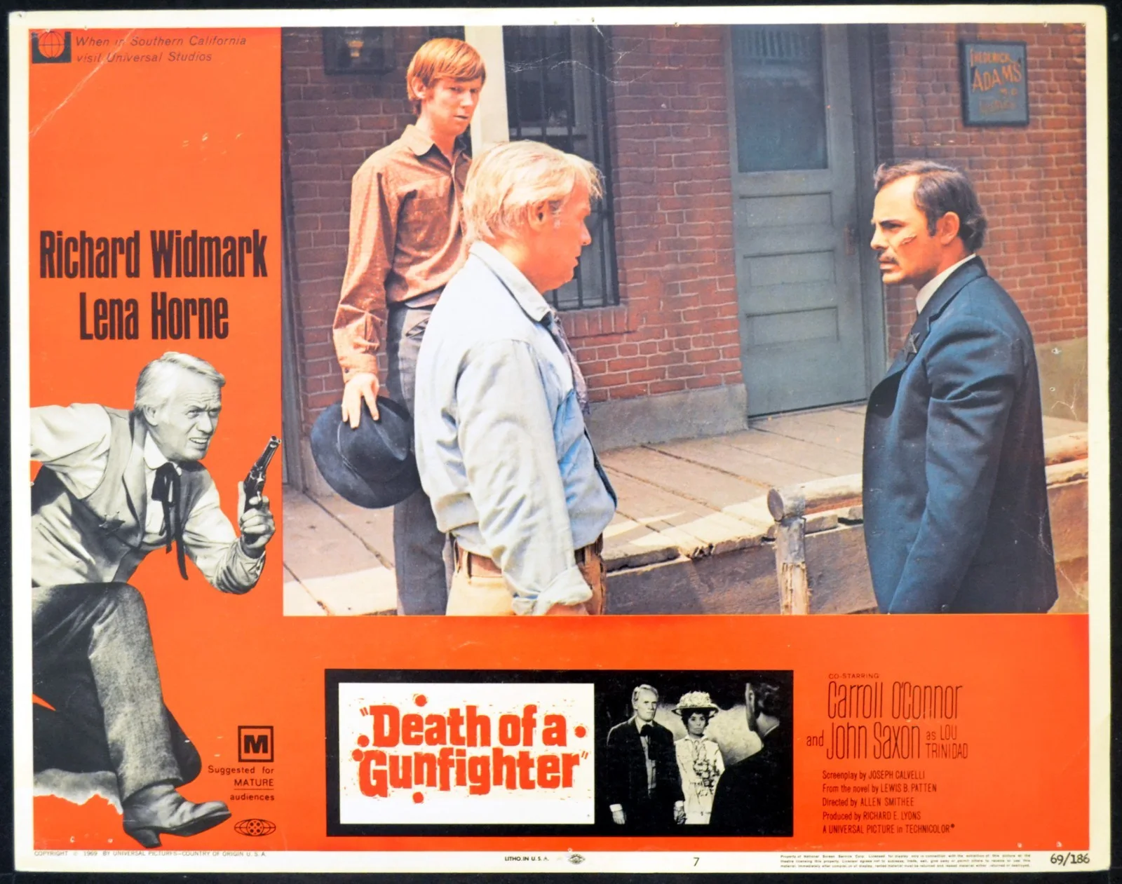 DEATH OF A GUNFIGHTER 1969 Richard Widmark, John Saxon 3 LOBBY CARDS, image 2