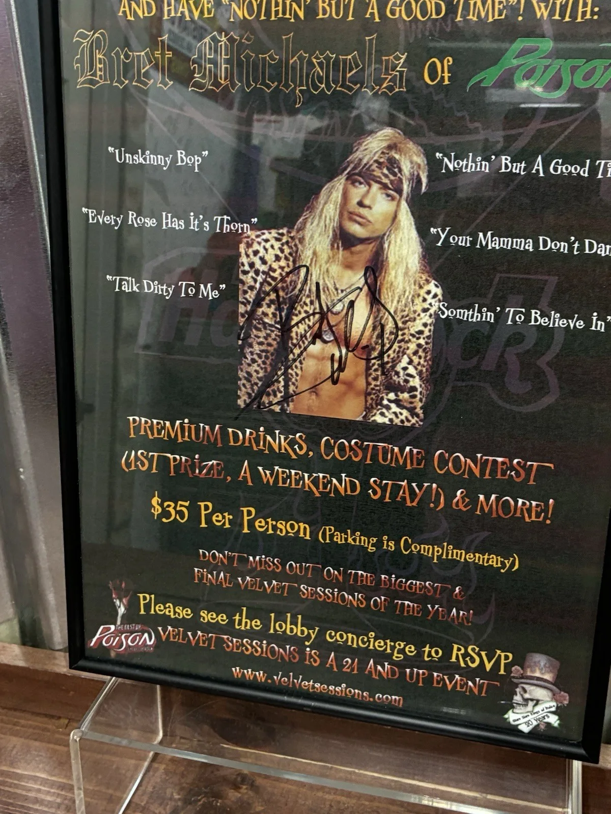 BRET MICHAELS Signed Autographed Framed Poster - 2006 Halloween Sessions Poison, image 3