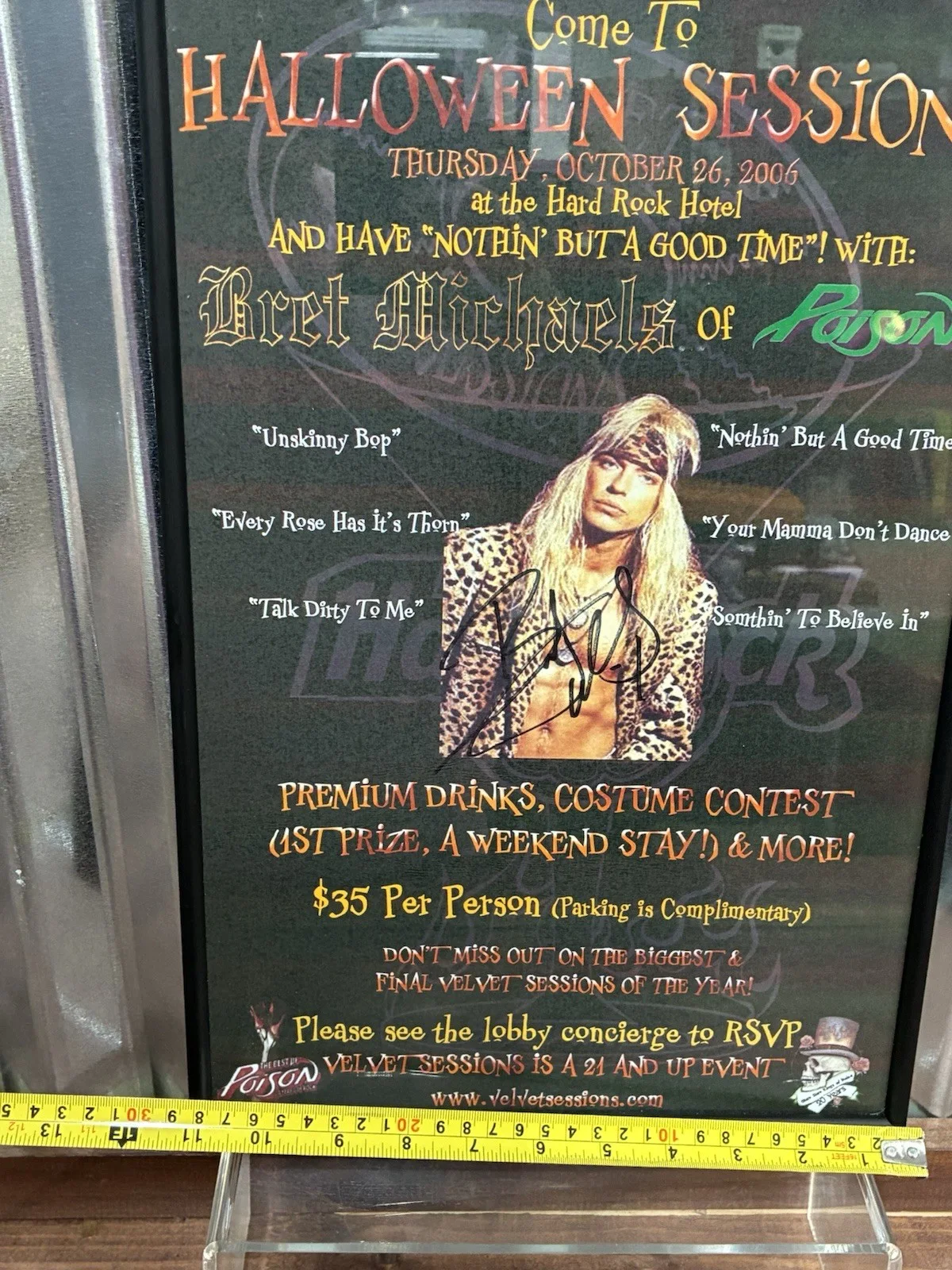 BRET MICHAELS Signed Autographed Framed Poster - 2006 Halloween Sessions Poison, image 5
