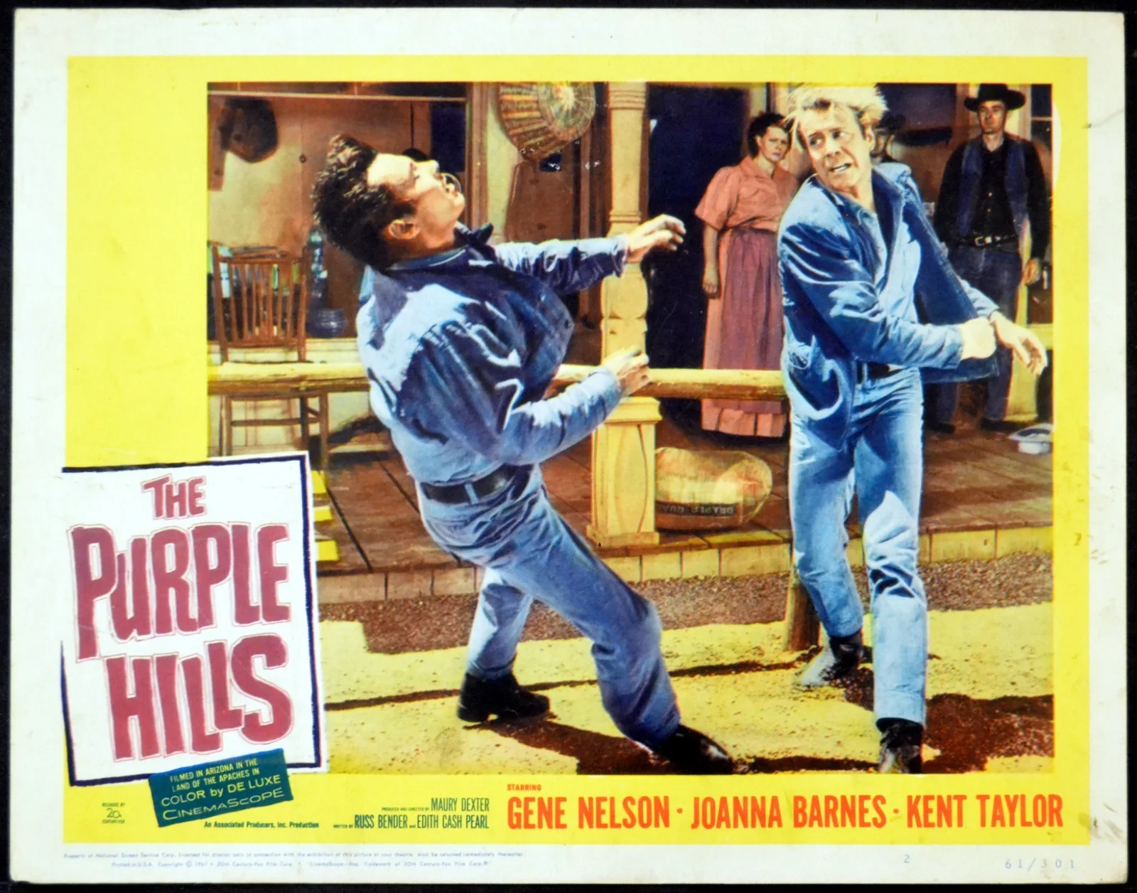 PURPLE HILLS 1961 Gene Nelson, Kent Taylor, Danny Zapien 5 LOBBY CARDS, изображение 3