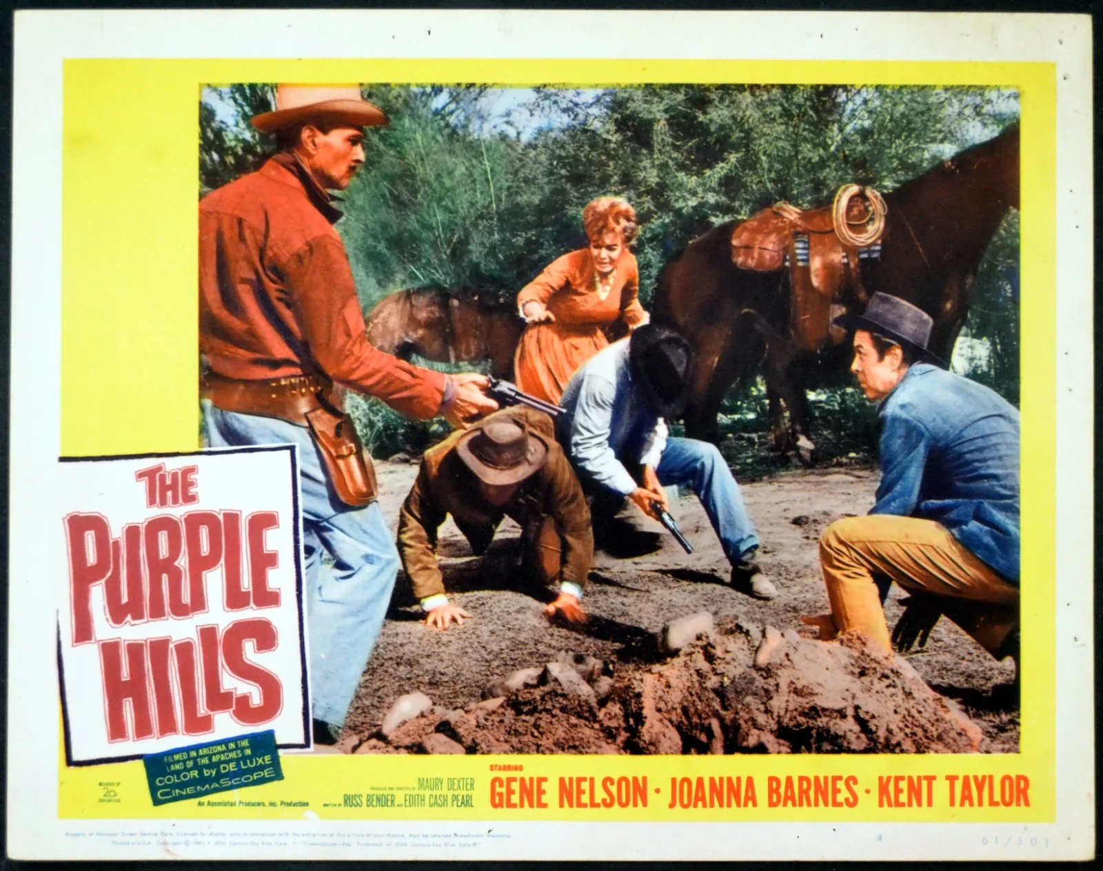 PURPLE HILLS 1961 Gene Nelson, Kent Taylor, Danny Zapien 5 LOBBY CARDS, изображение 5
