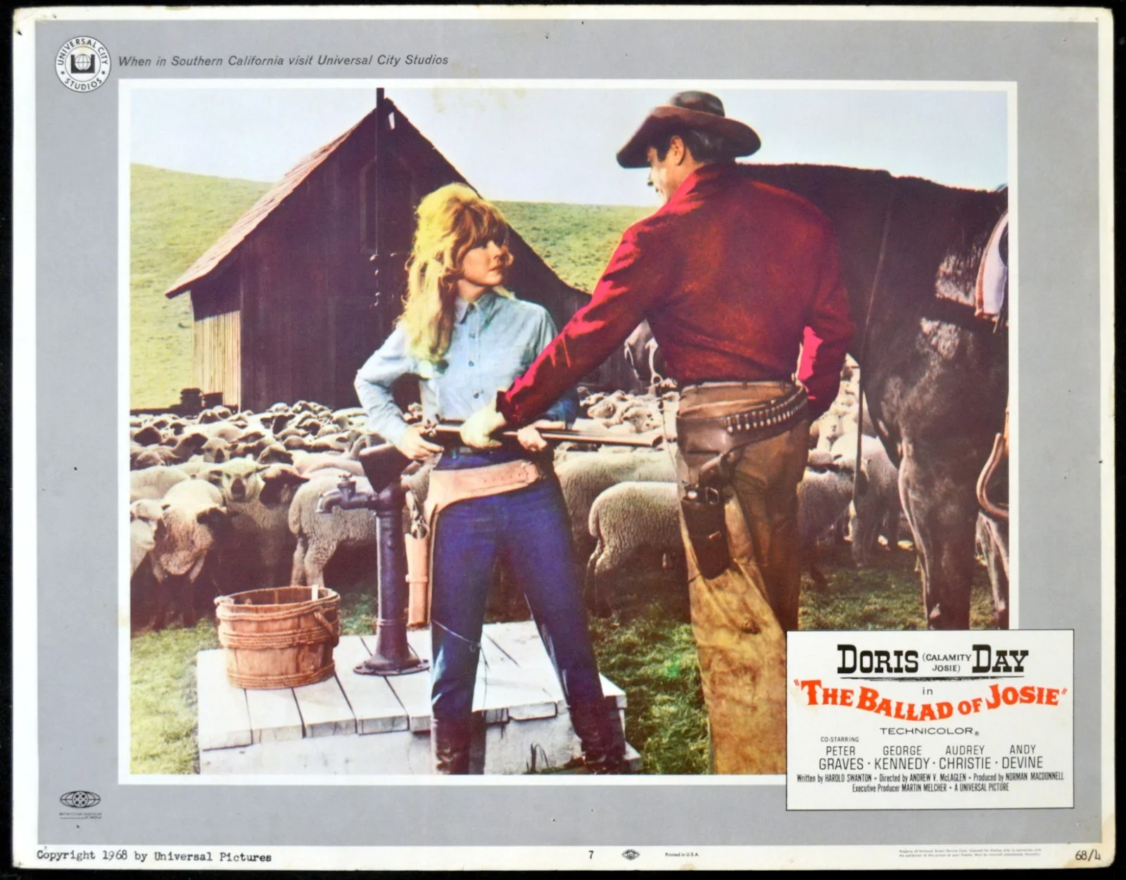 BALLAD OF JOSIE 1967 Doris Day, Peter Graves, George Kennedy 4 LOBBY CARDS, изображение 3