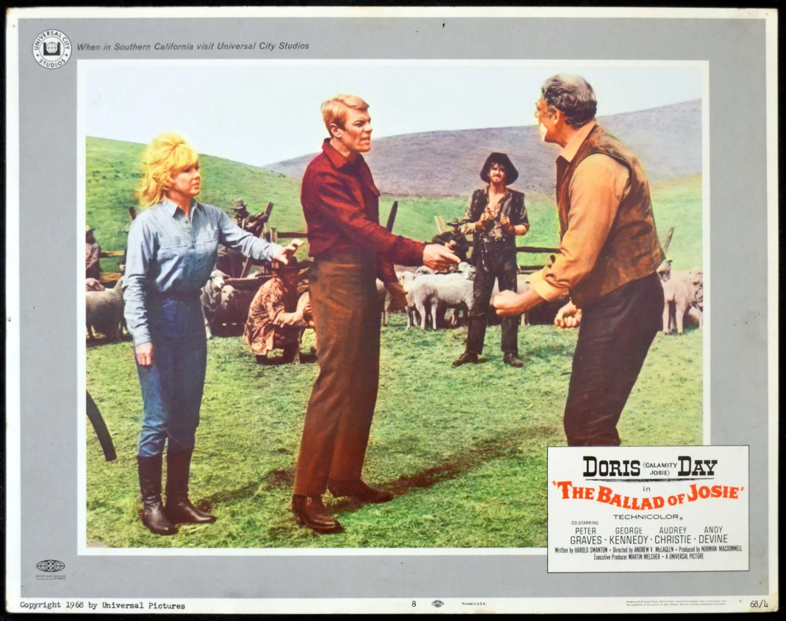 BALLAD OF JOSIE 1967 Doris Day, Peter Graves, George Kennedy 4 LOBBY CARDS, изображение 4
