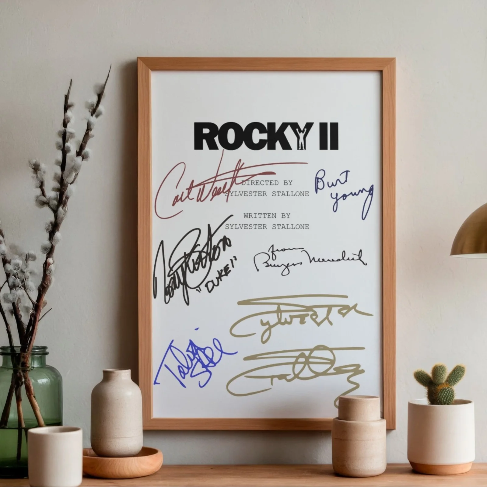 Rocky 2 Inspired Poster A4 Pre-Printed Autograph Script Style Print Film Gift, image 2