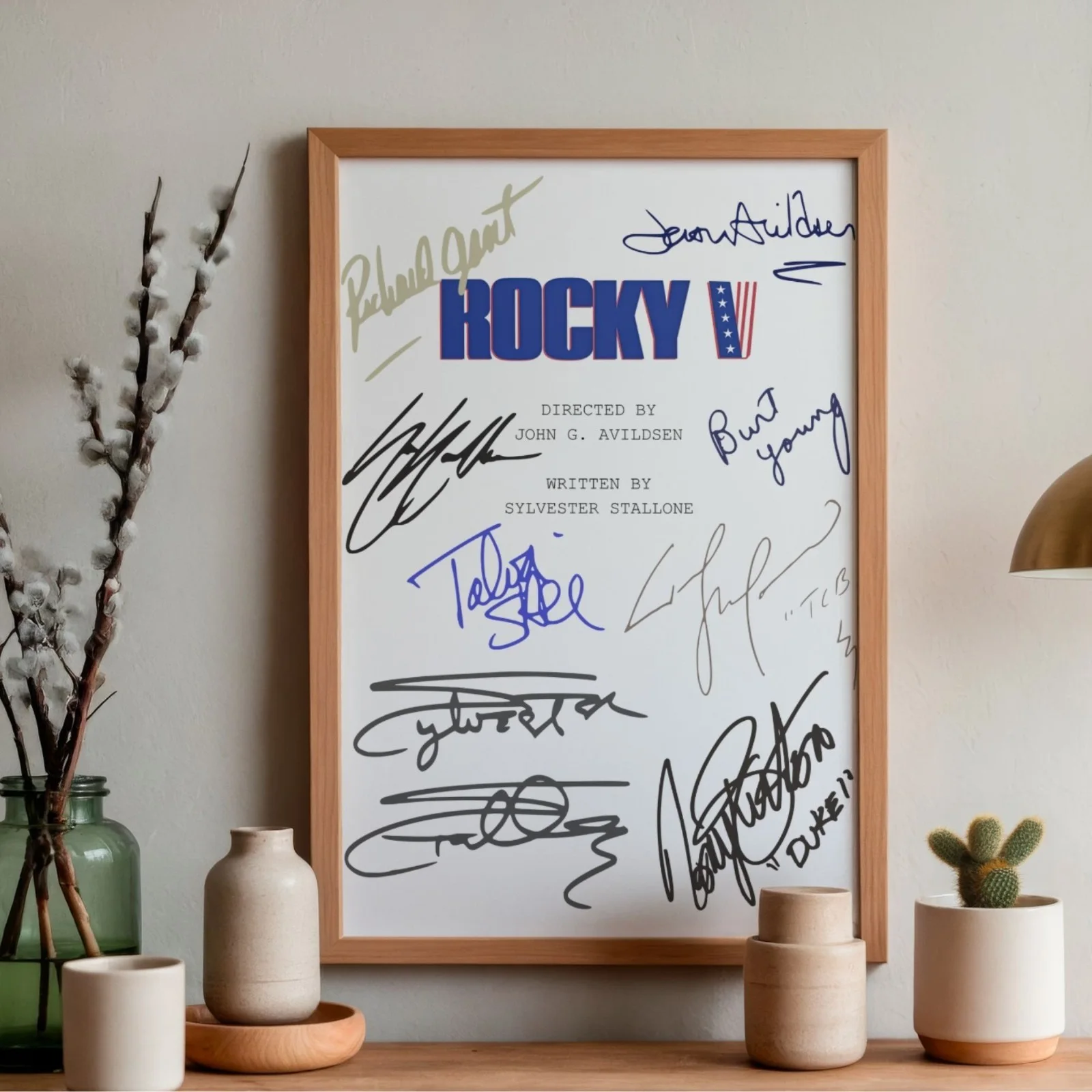 Rocky V Inspired Poster A4 Pre-Printed Autograph Script Style Wall Art Film Gift, изображение 2