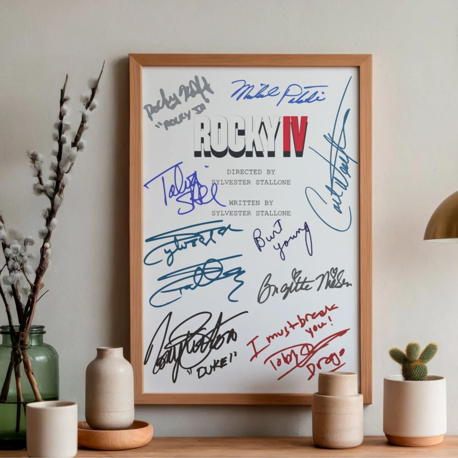 Rocky IV Inspired Poster A4 Pre-Printed Autograph Script Style Wall Art Print, image 2