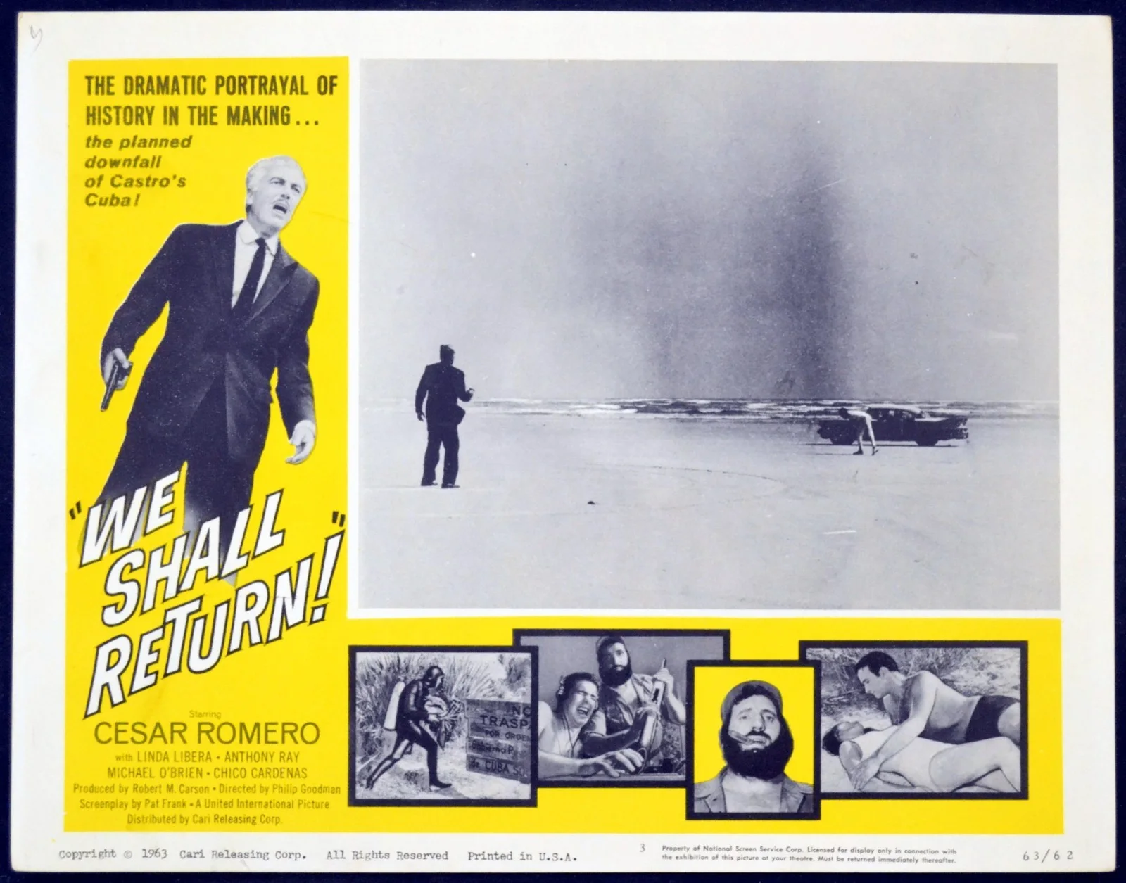 WE SHALL RETURN! 1963 Cesar Romero, Anthony Ray, Miguel O'Brien 2 LOBBY CARDS, image 2