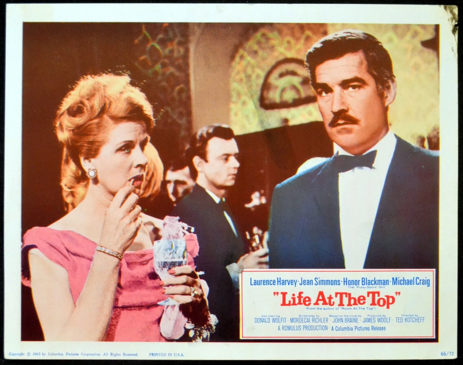 LIFE AT THE TOP 1965 Michael Craig, Jean Simmons 2 LOBBY CARDS, image 2