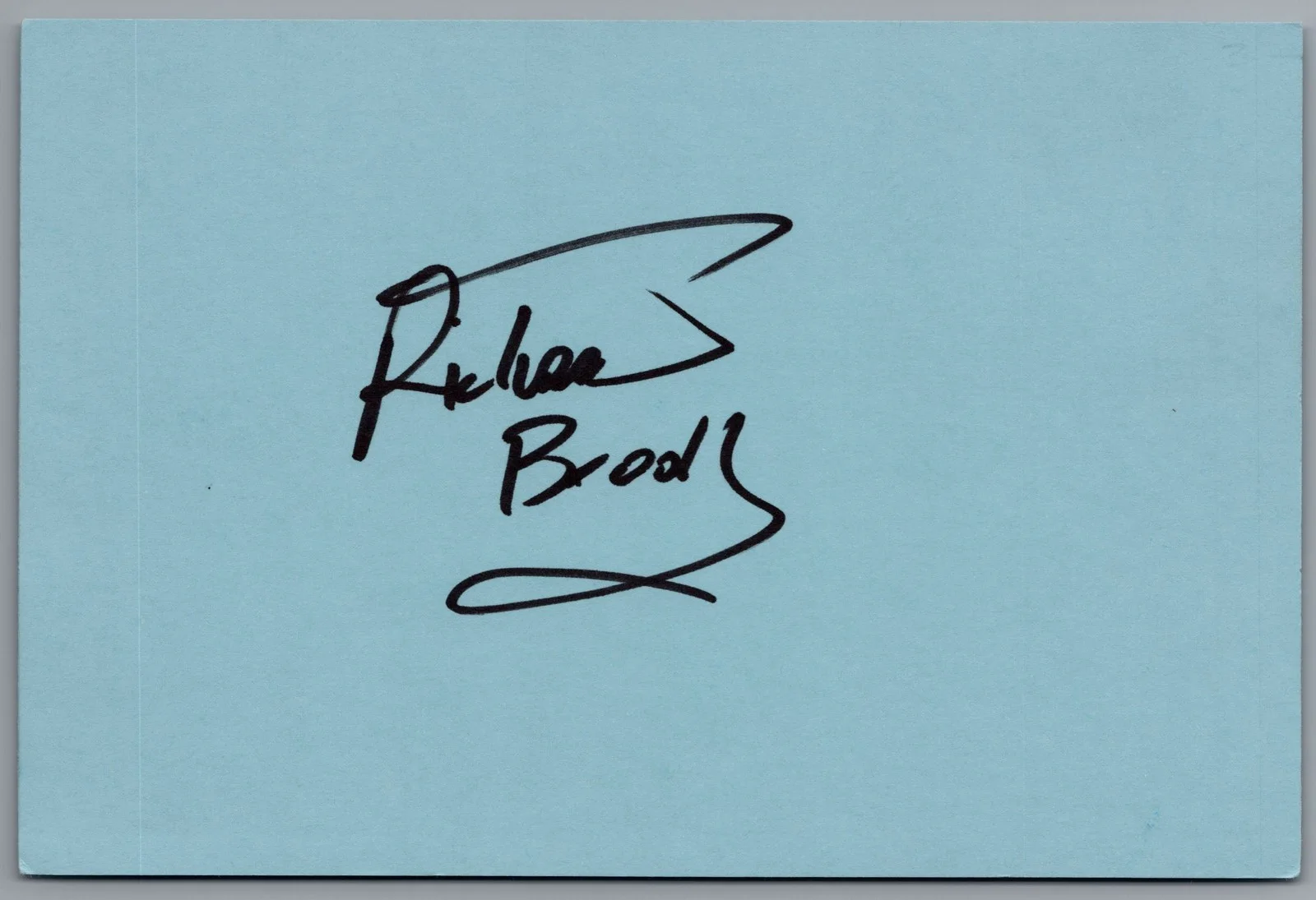 Richard Brooks — Richard Brooks Signed 4x6 Index Card Law & Order Autographed