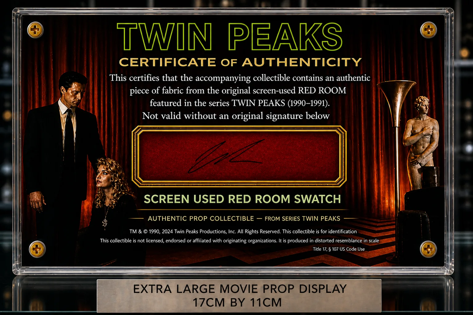 NEW XL Screen-Used Twin Peaks Fabric Swatch – Red Room / Black Lodge Prop COA, изображение 2