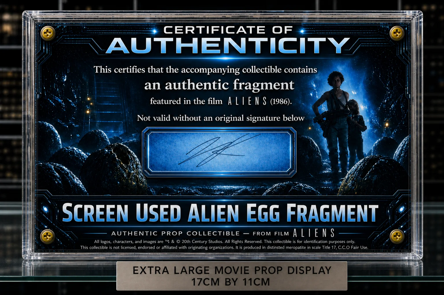 XL Screen-Used Alien Egg Fragment – Aliens Movie Prop Relic Display – With COA, изображение 2